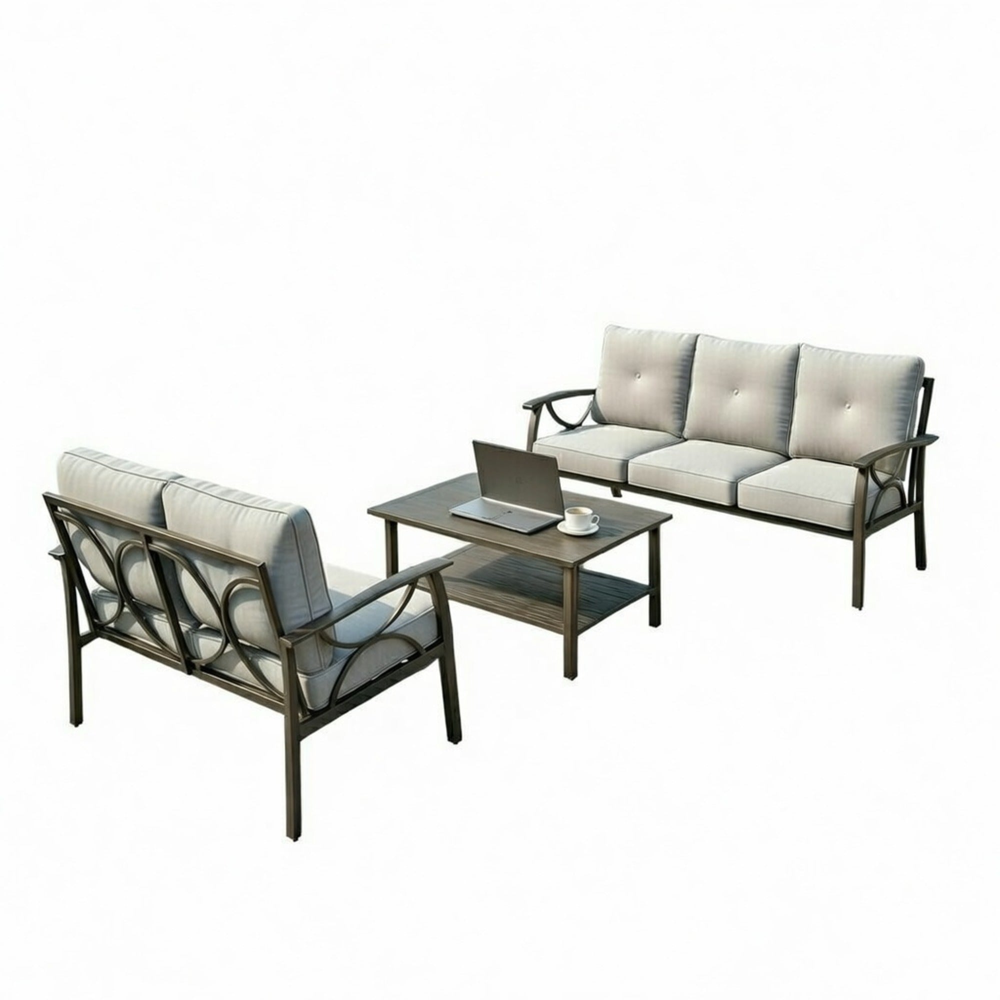 Marisol 3 Piece Metal Patio Furniture Set