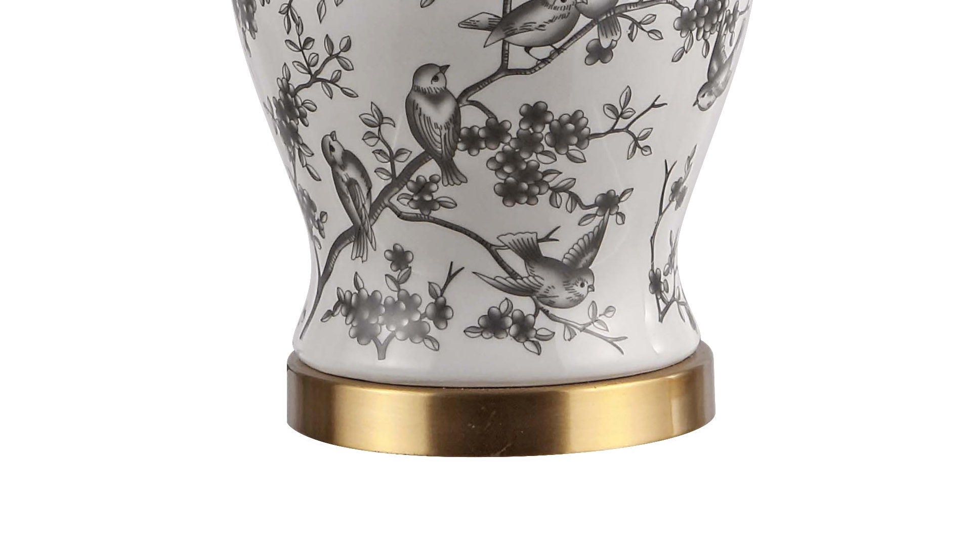 Penelope French Country Cottage Ceramic/Iron Chinoiserie Ginger Jar LED Table Lamp