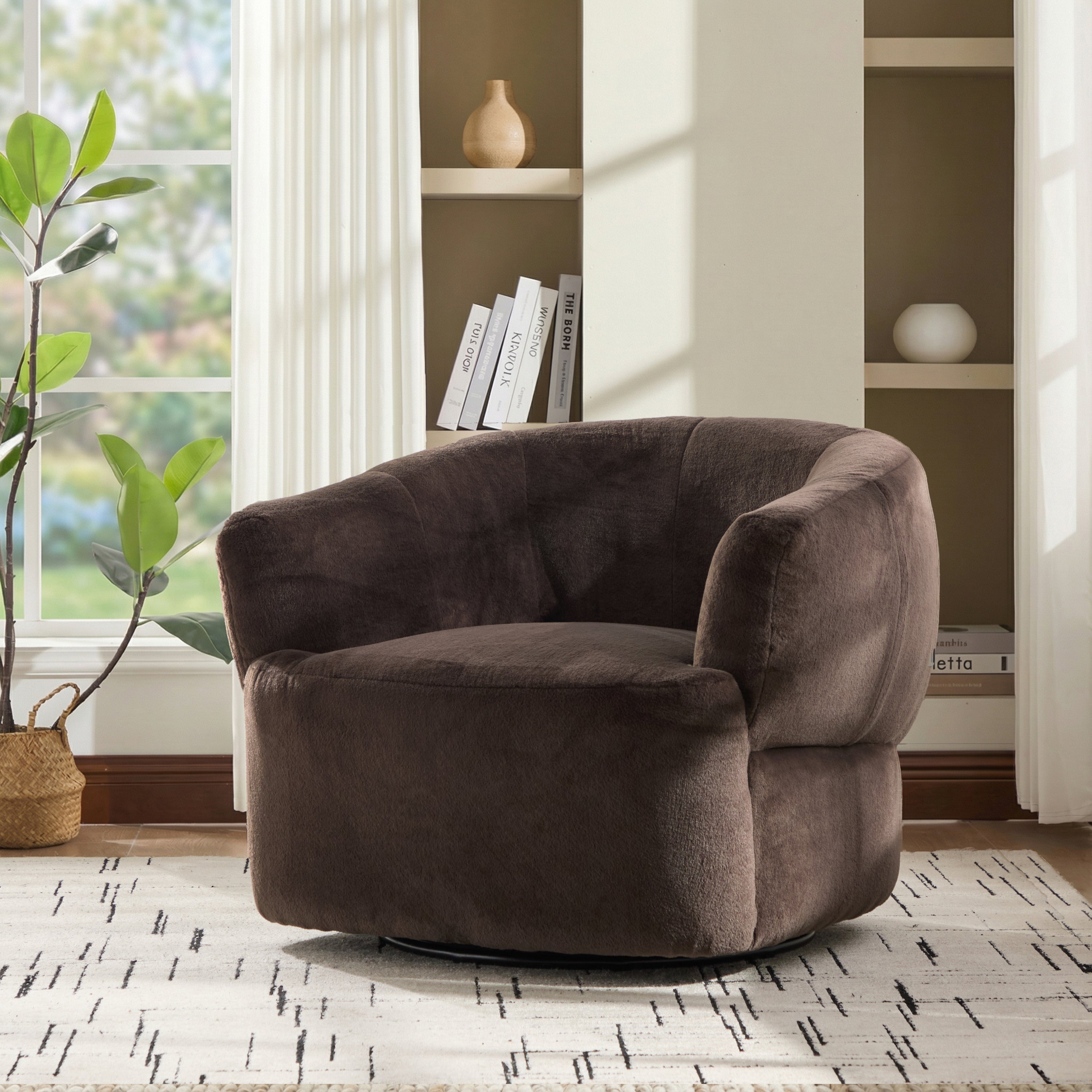 Plush Swivel Club Chair