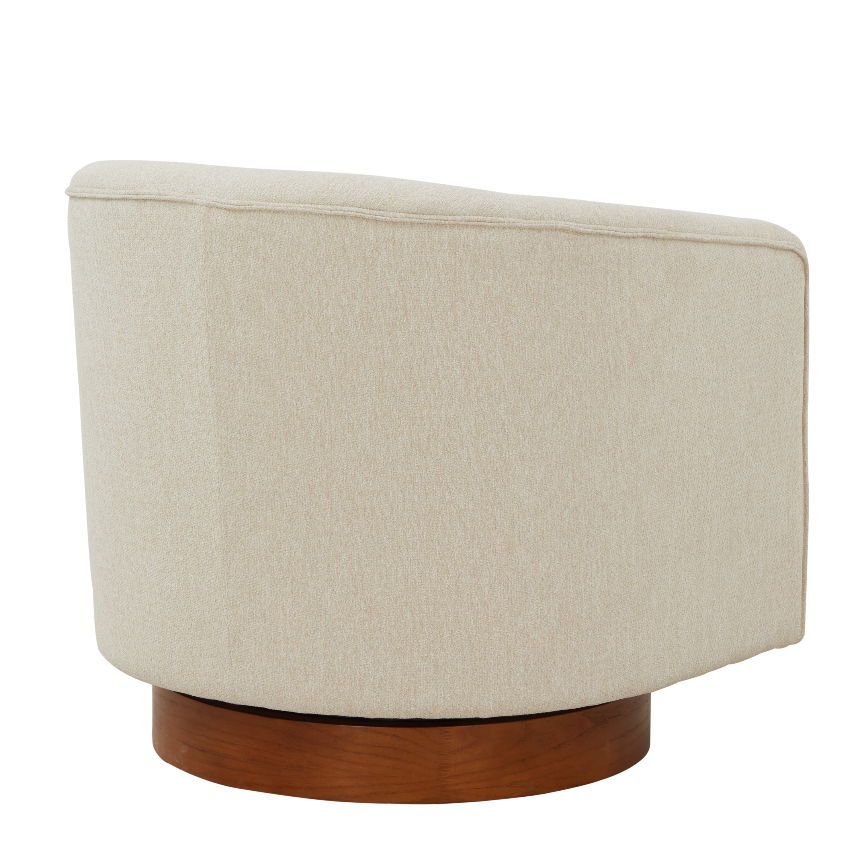 Miramar Swivel Club Accent Chair with Wood Base