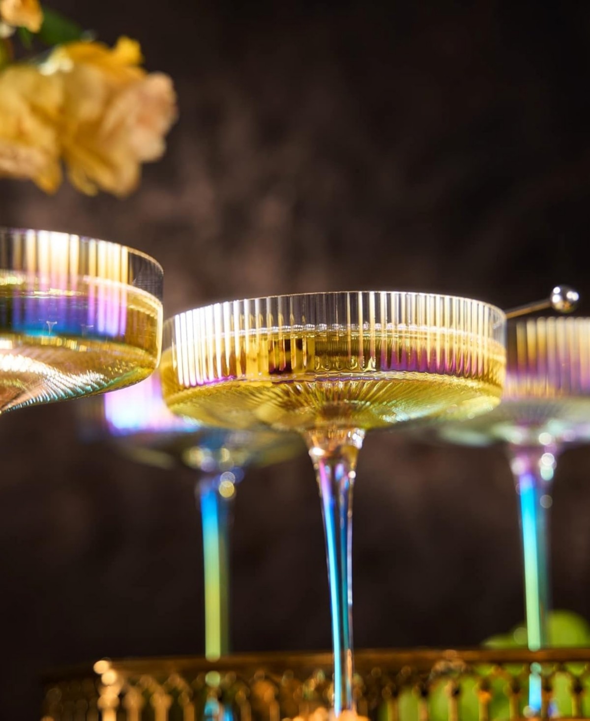 Art Deco Coupe Glasses Set of 4