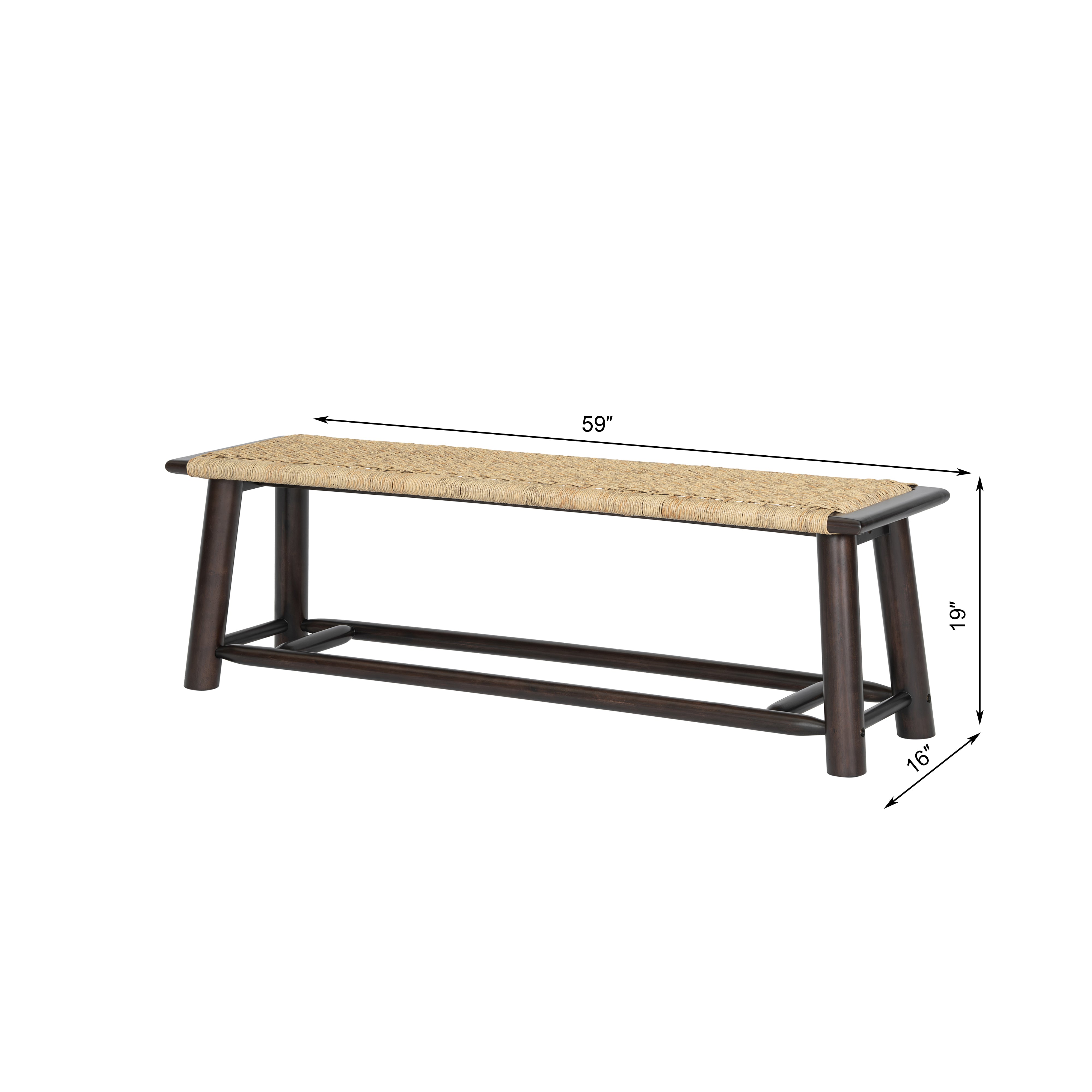 Modern Farmhouse Extendable Dining Table Set with Solid Wood Rattan Chairs and Bench
