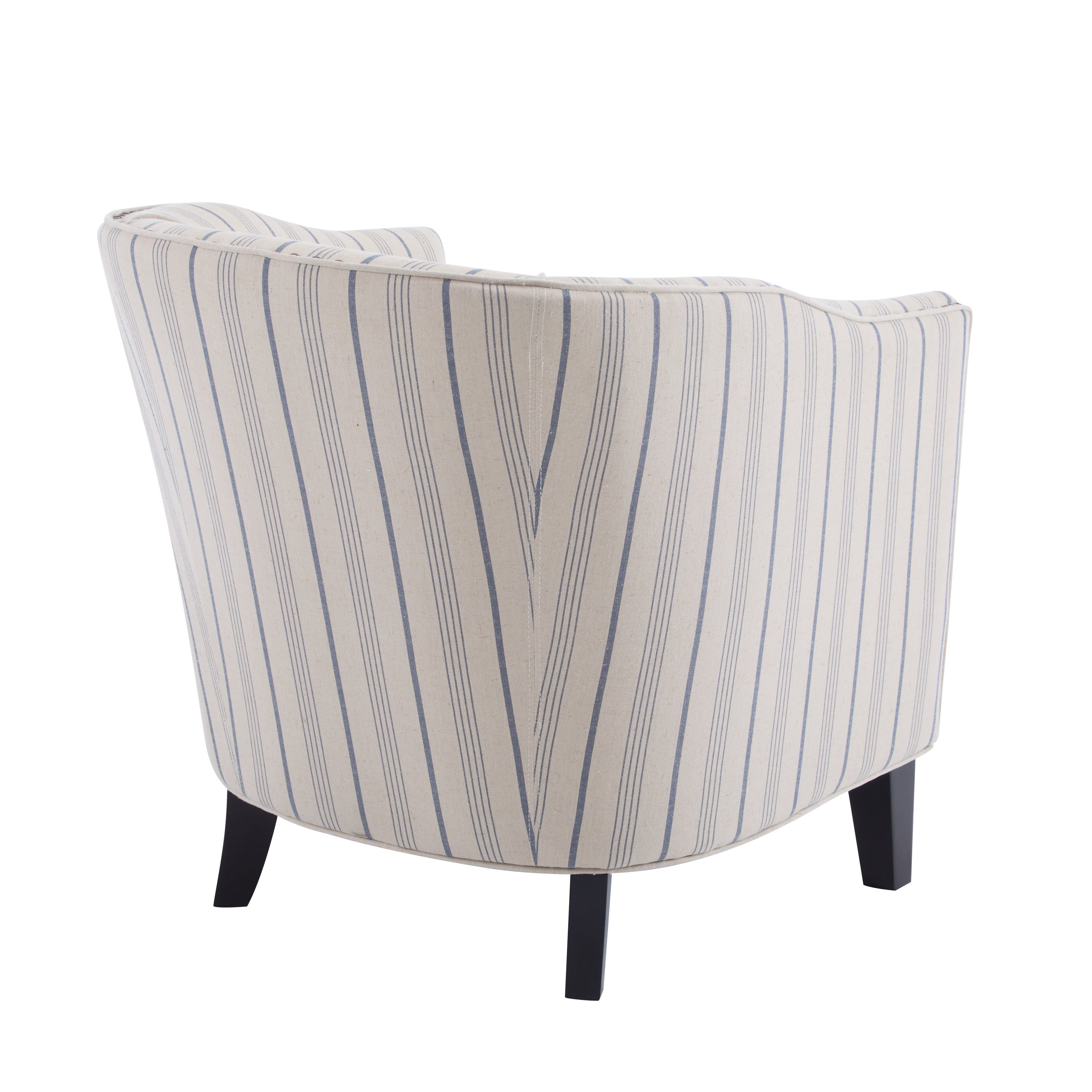 Upholstered Stripe Barrel Chair