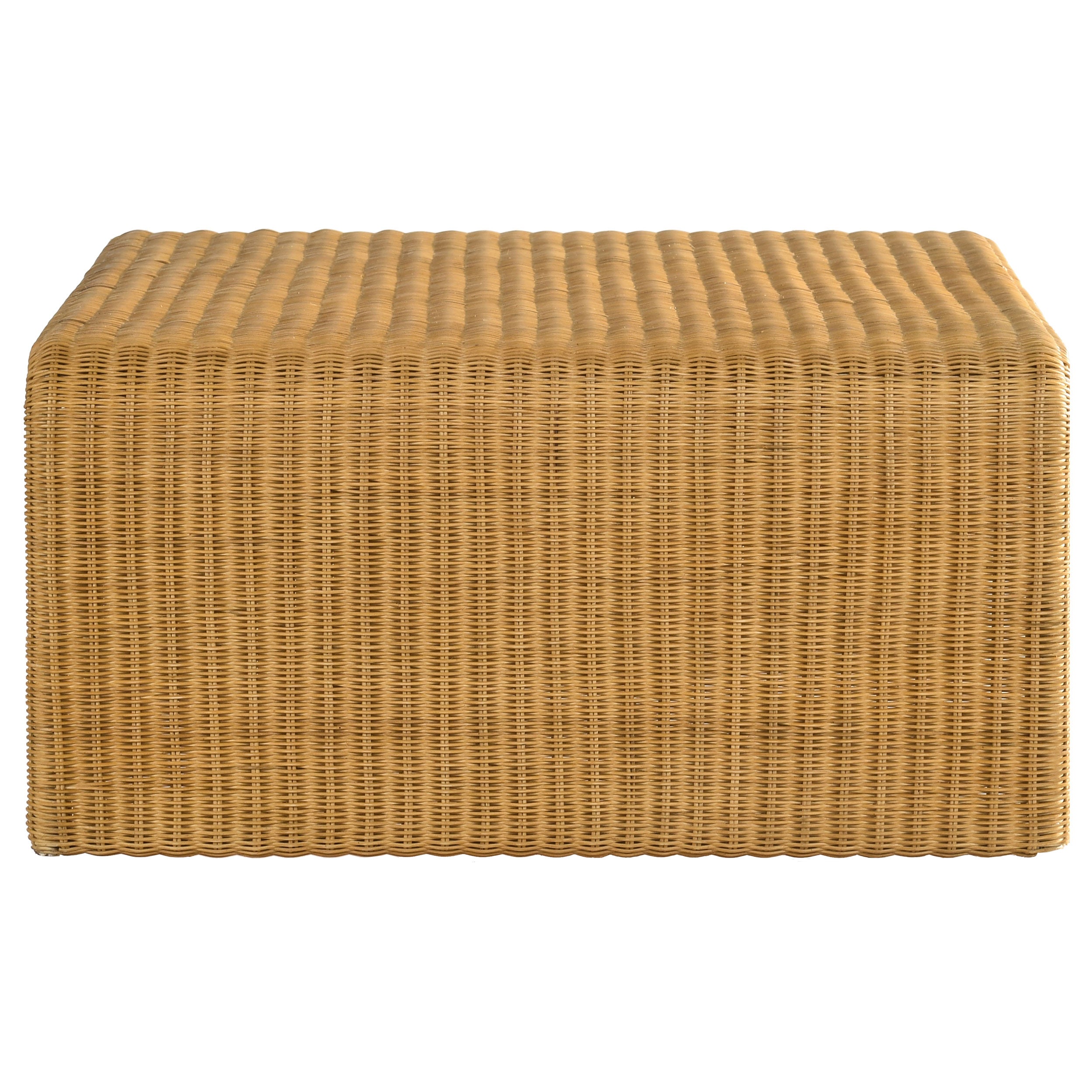 Gage 2-Piece Coffee and End Table Set with Woven Rattan Finish