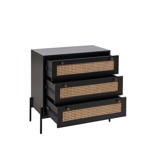 Storage Cabinet with 3 Large Drawers and Antique Brass Handle