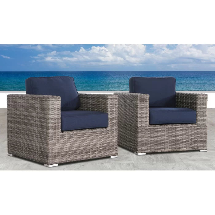 Wicker Outdoor Club Chair, Set of 2