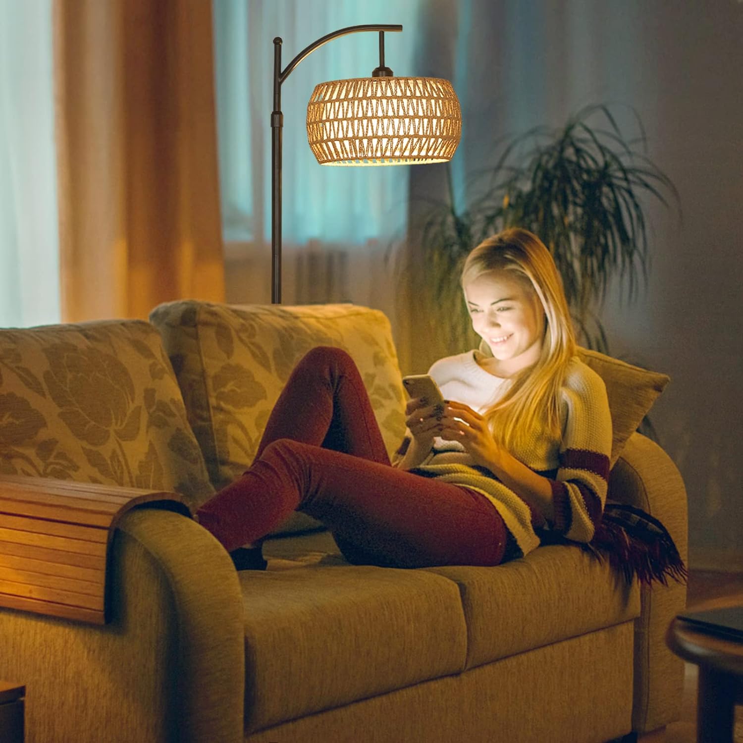 Ataraxis Floor Lamp with 3 Color Temperatures and Double Drum Shade