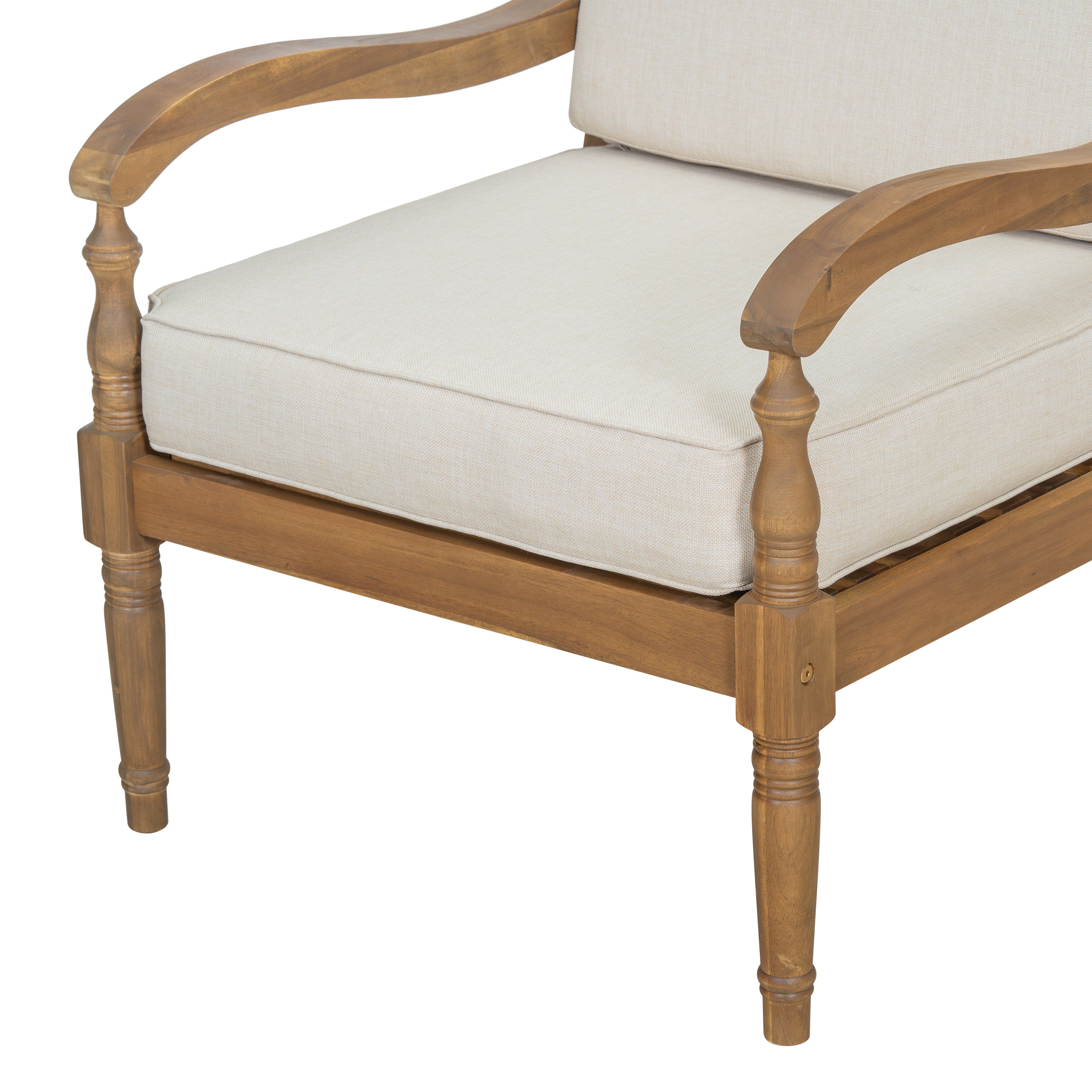 Islewood Acacia Wood Outdoor Patio Club Chair with Cushions