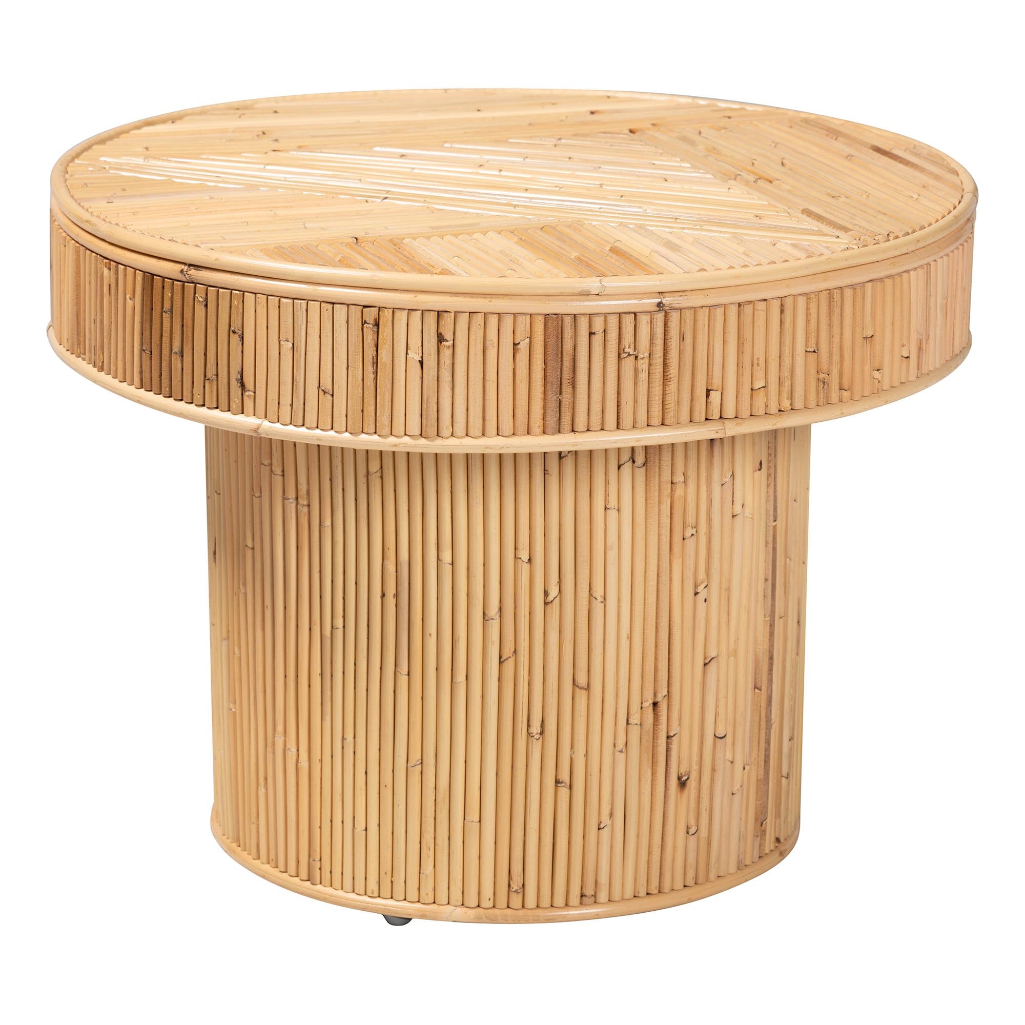 Reed Round Bamboo Accent Table