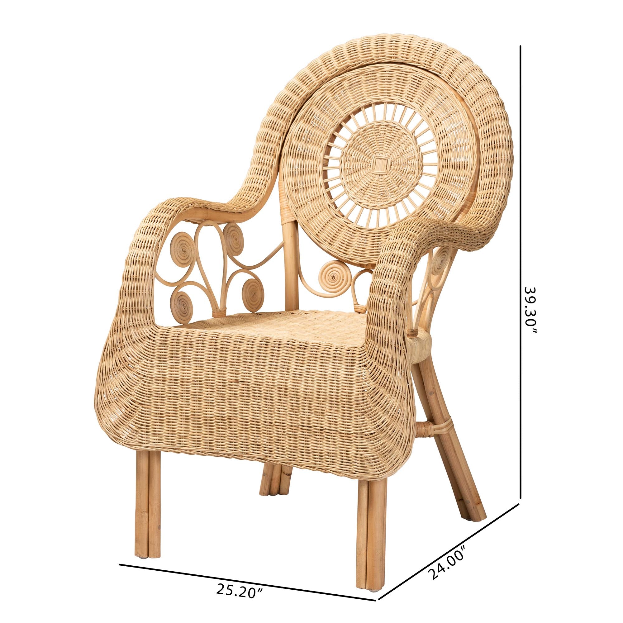 Kamran Rattan Arm Chair