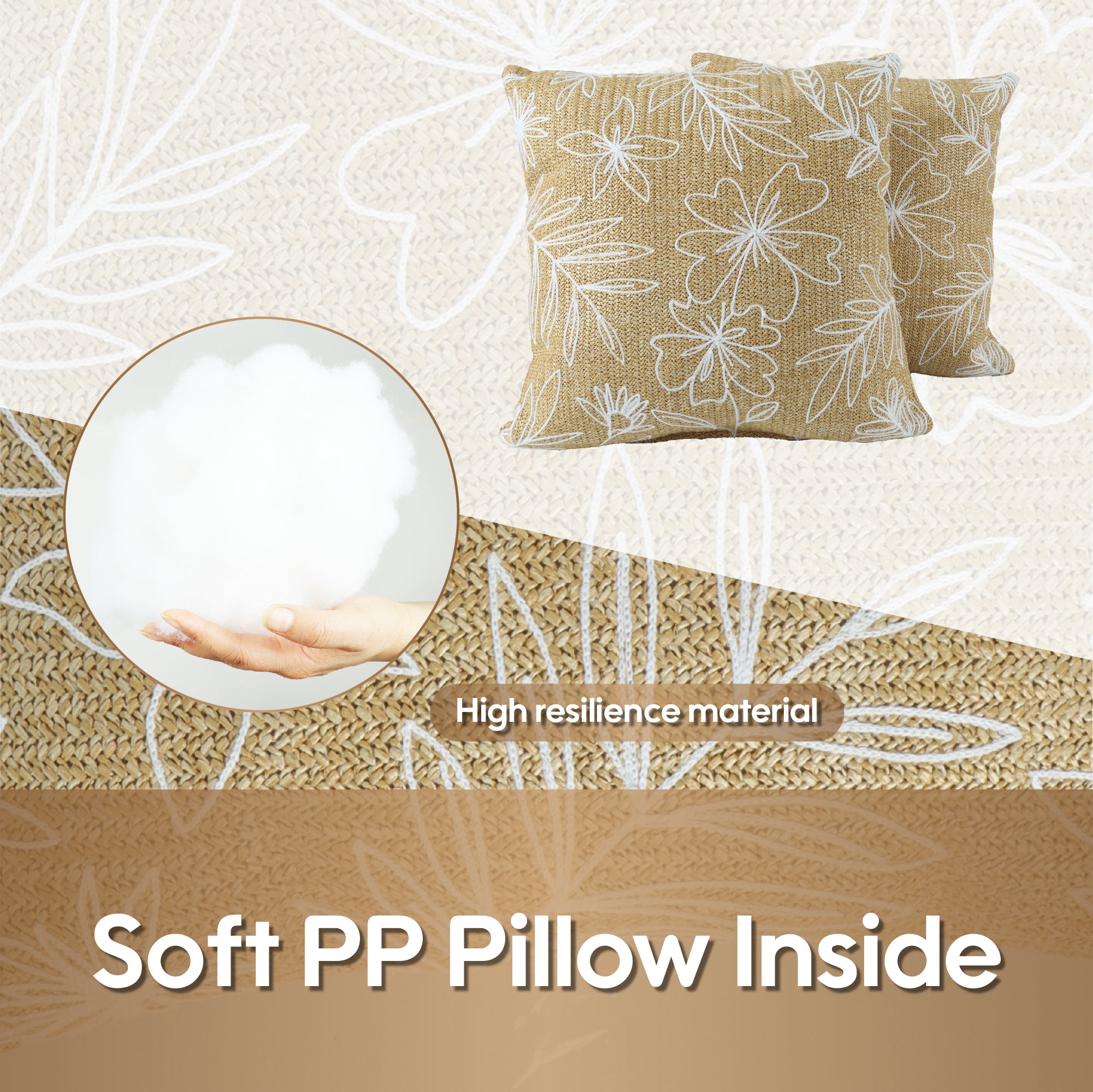 Woven Floral Print Outdoor Square Pillows, Set of 2