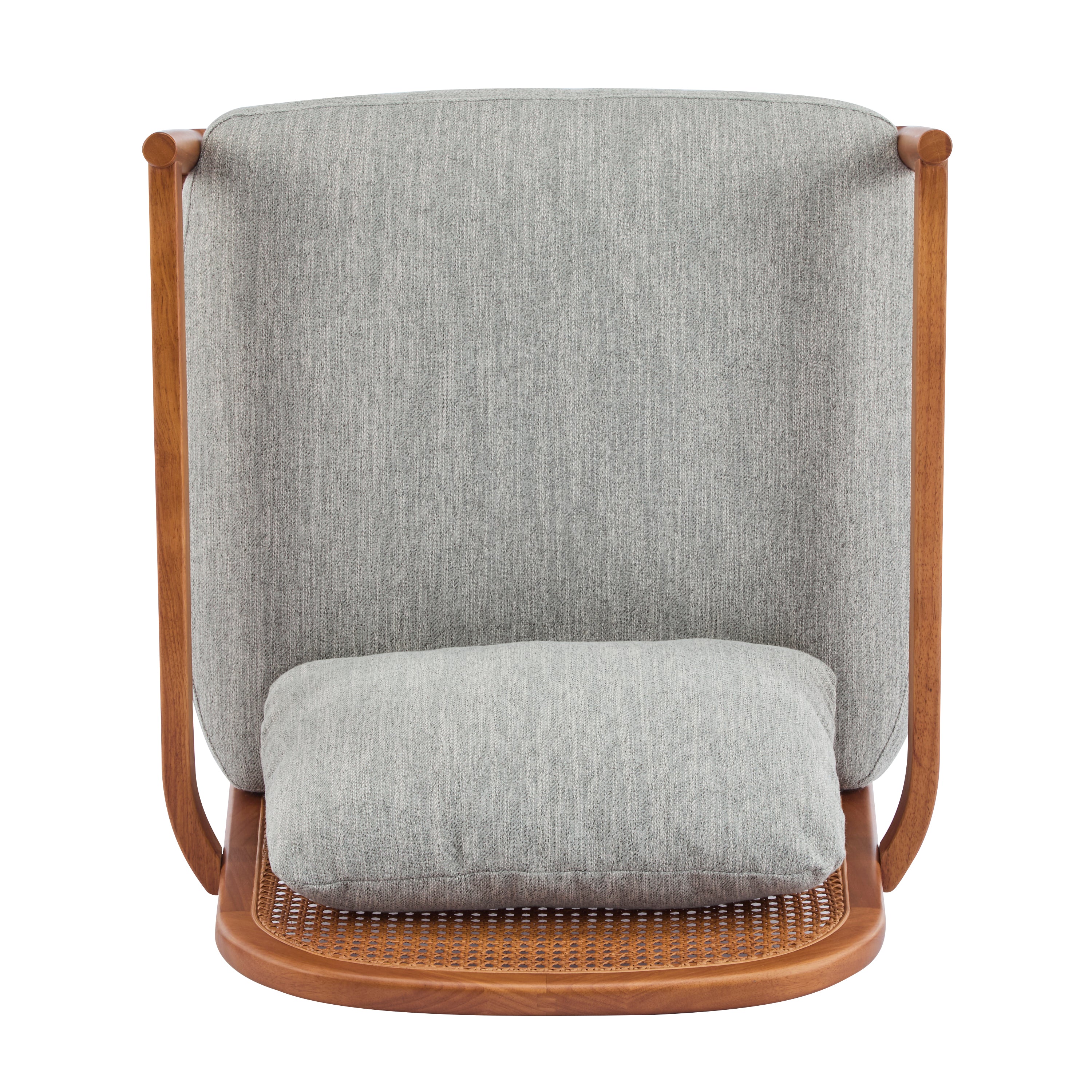 Elliston Solid Wood and Rattan Accent Chair with Cushions, Set of 2