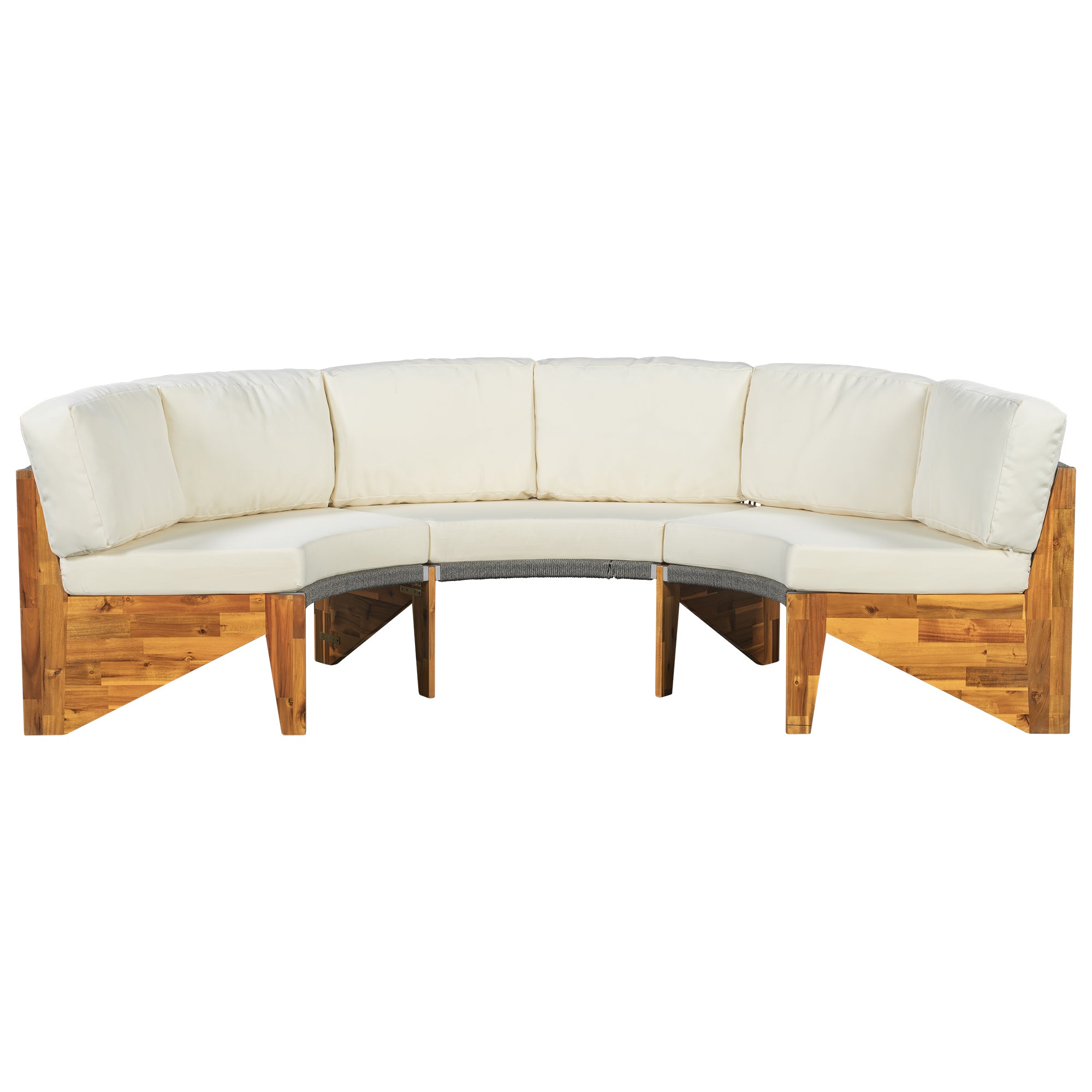 3-Piece Outdoor Semi-Circle Sofa Set for 6