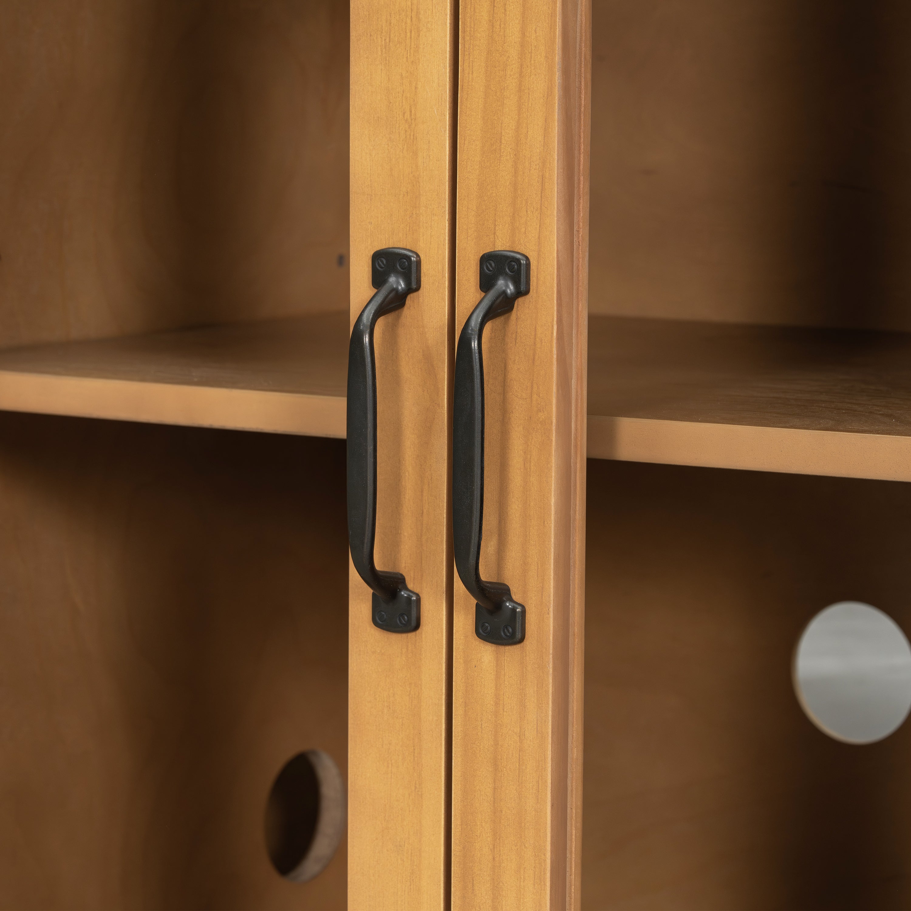 Rounded Storage Cabinet with Glass Doors
