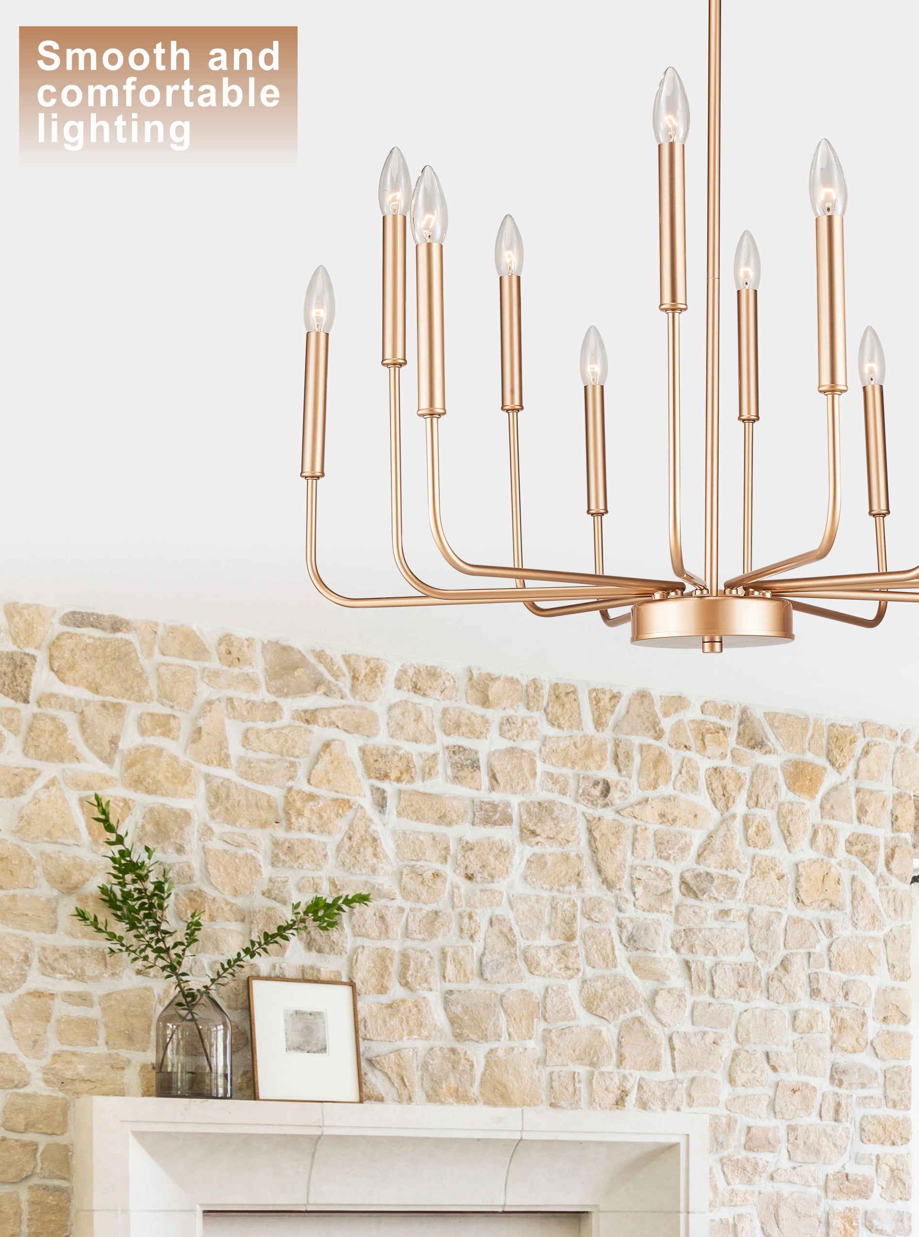 12-Light Pendant Light with Adjustable Height and Candle Hanger Design