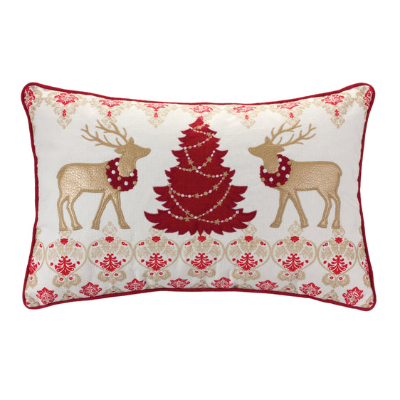 Nordic Reindeer Throw Pillow 19"