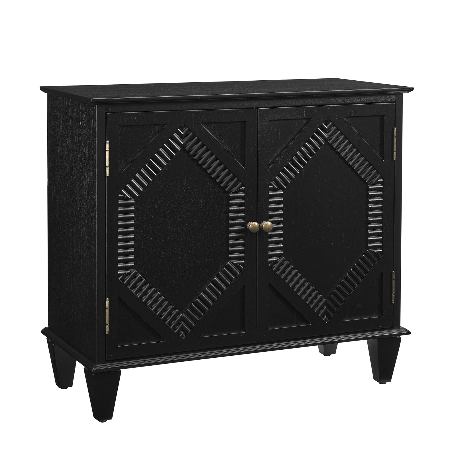 Mid Century Modern Geometric Accent Cabinet with Storage - 65.2"