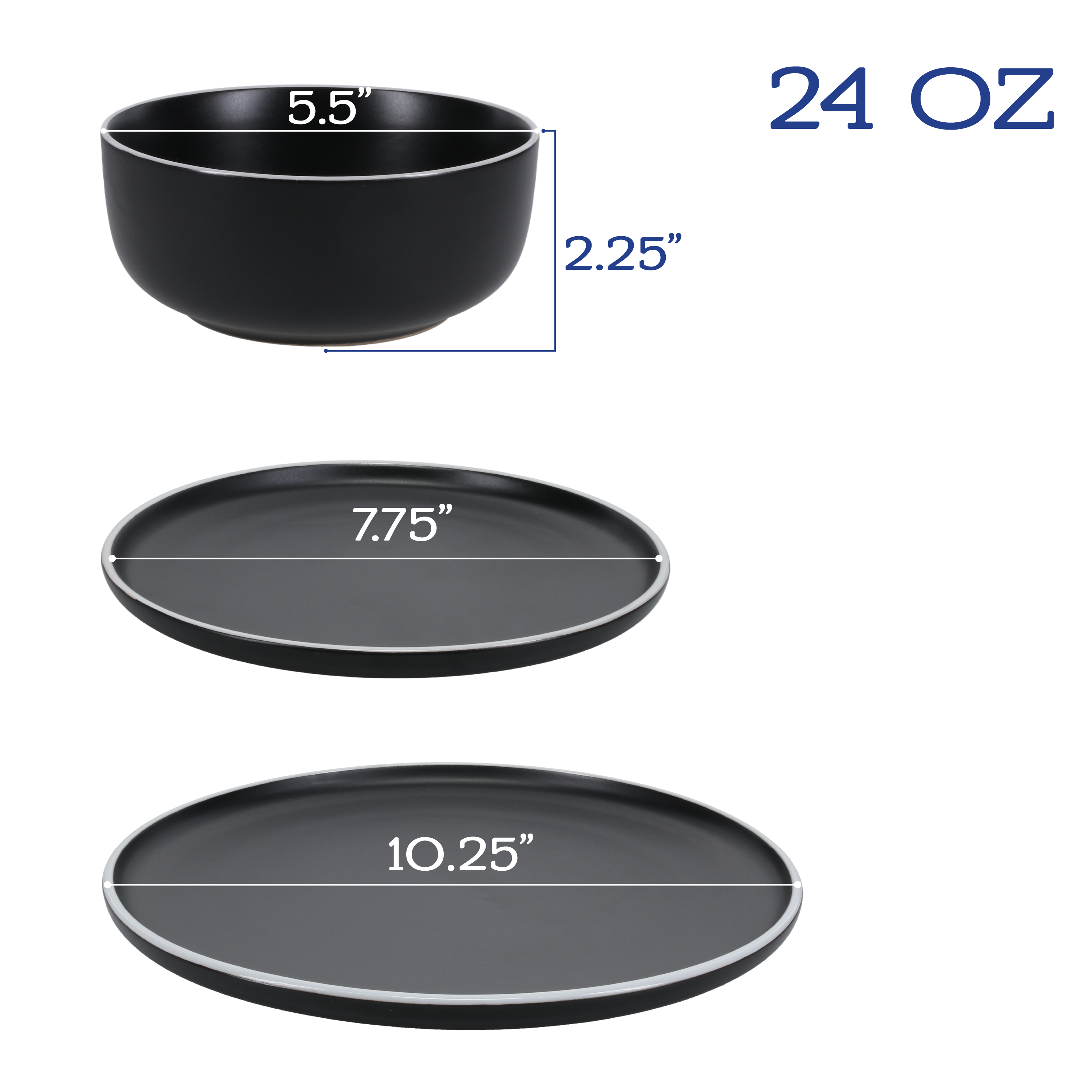 12-Piece Dinnerware Set Tempo Onyx