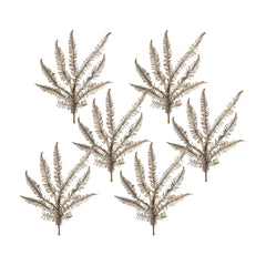 Icy-Winter-Fern-Spray-(set-of-6)-Brown-Faux-Florals