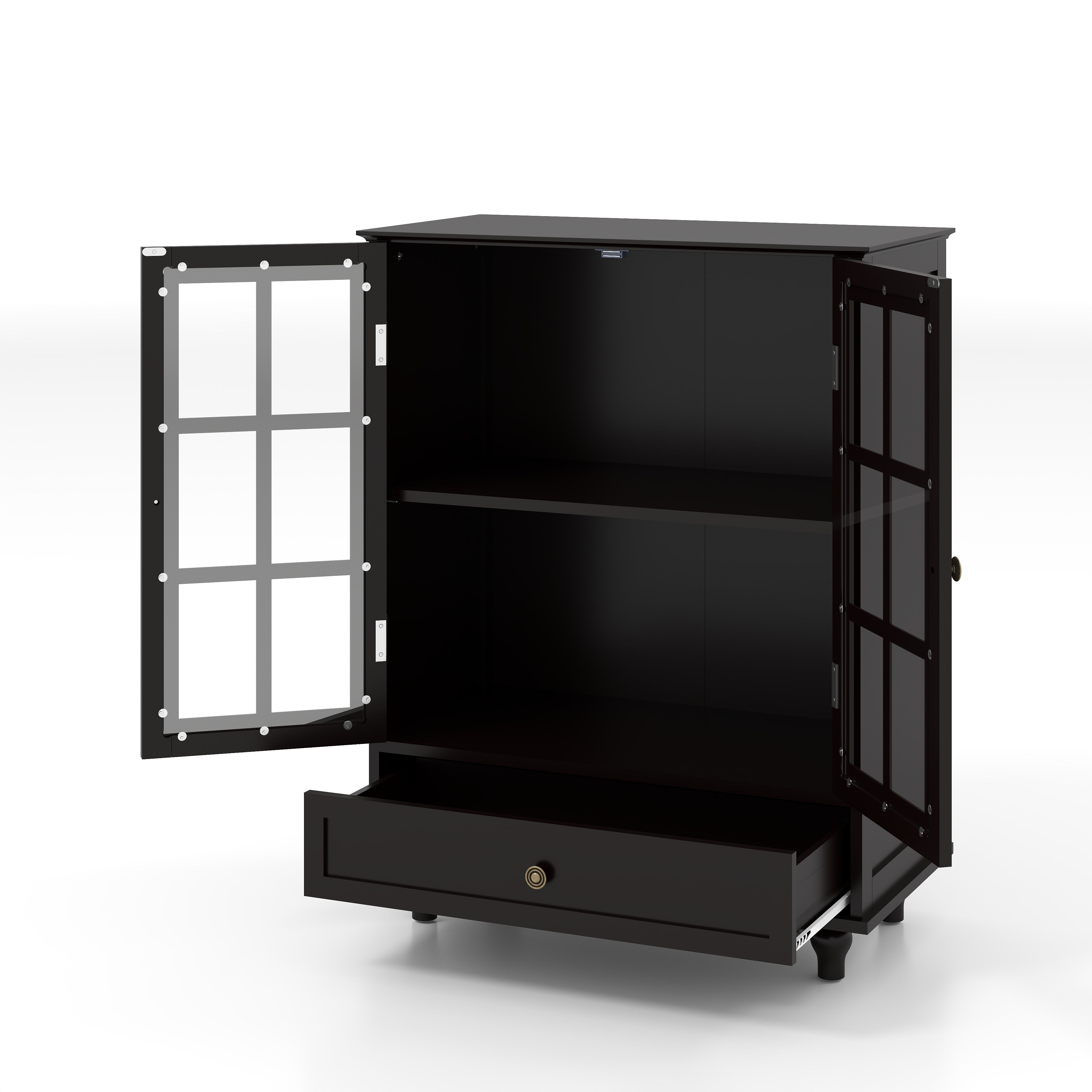 Double Glass Door Accent Cabinet