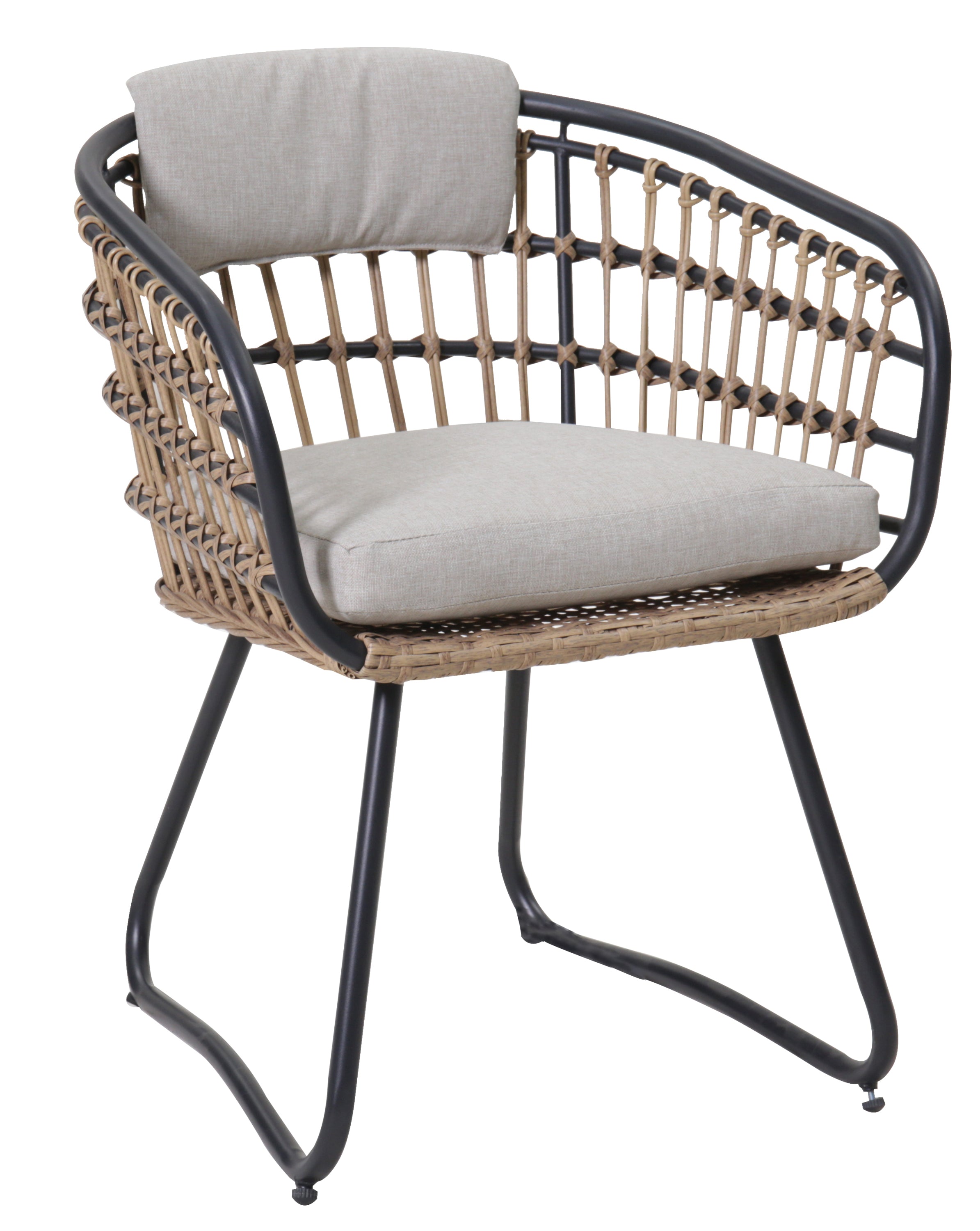 Maristella Outdoor Wicker Dining Arm Chairs, Set of 2