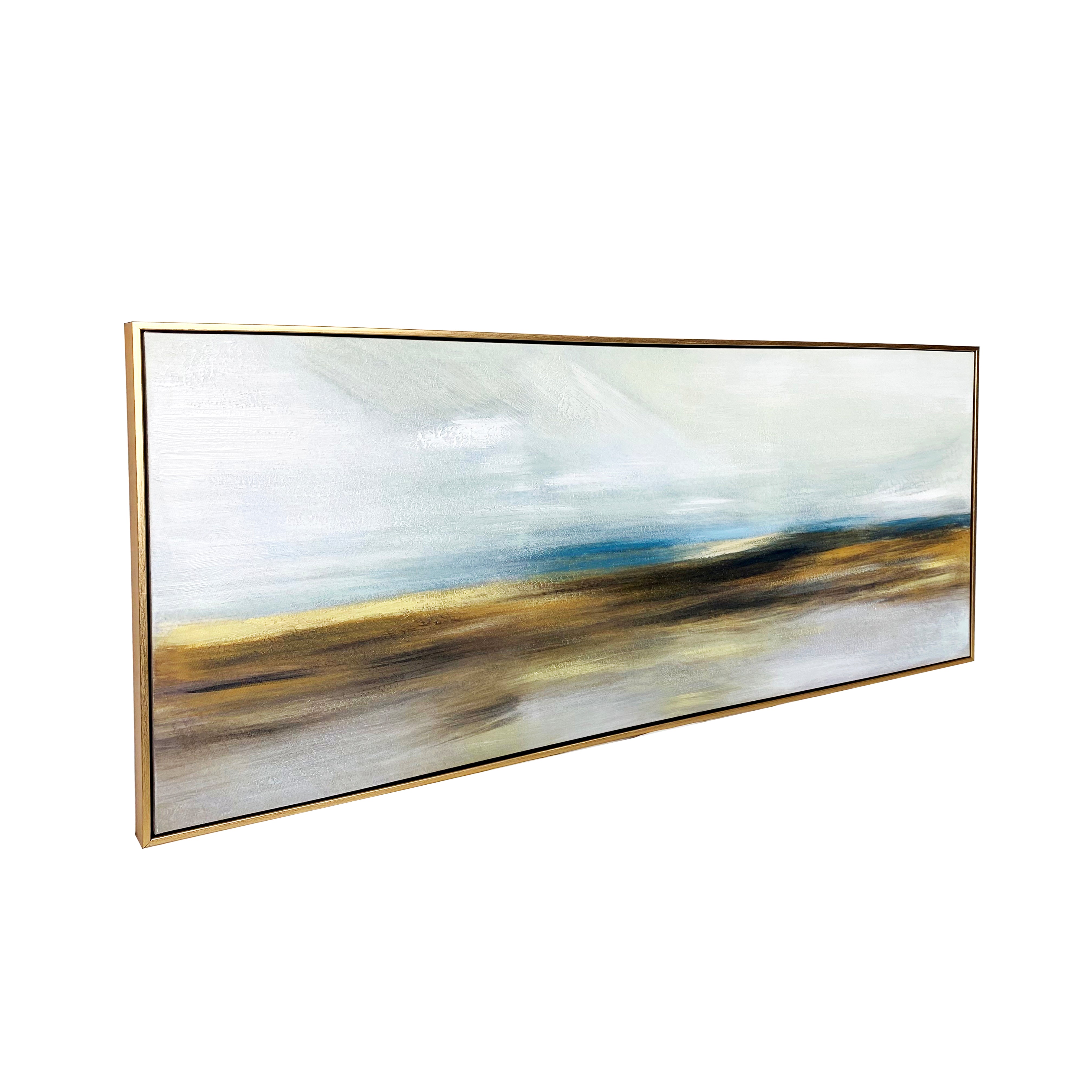 The Horizon Hand Painted Floating Framed Canvas Wall Art Print, 19"x45"
