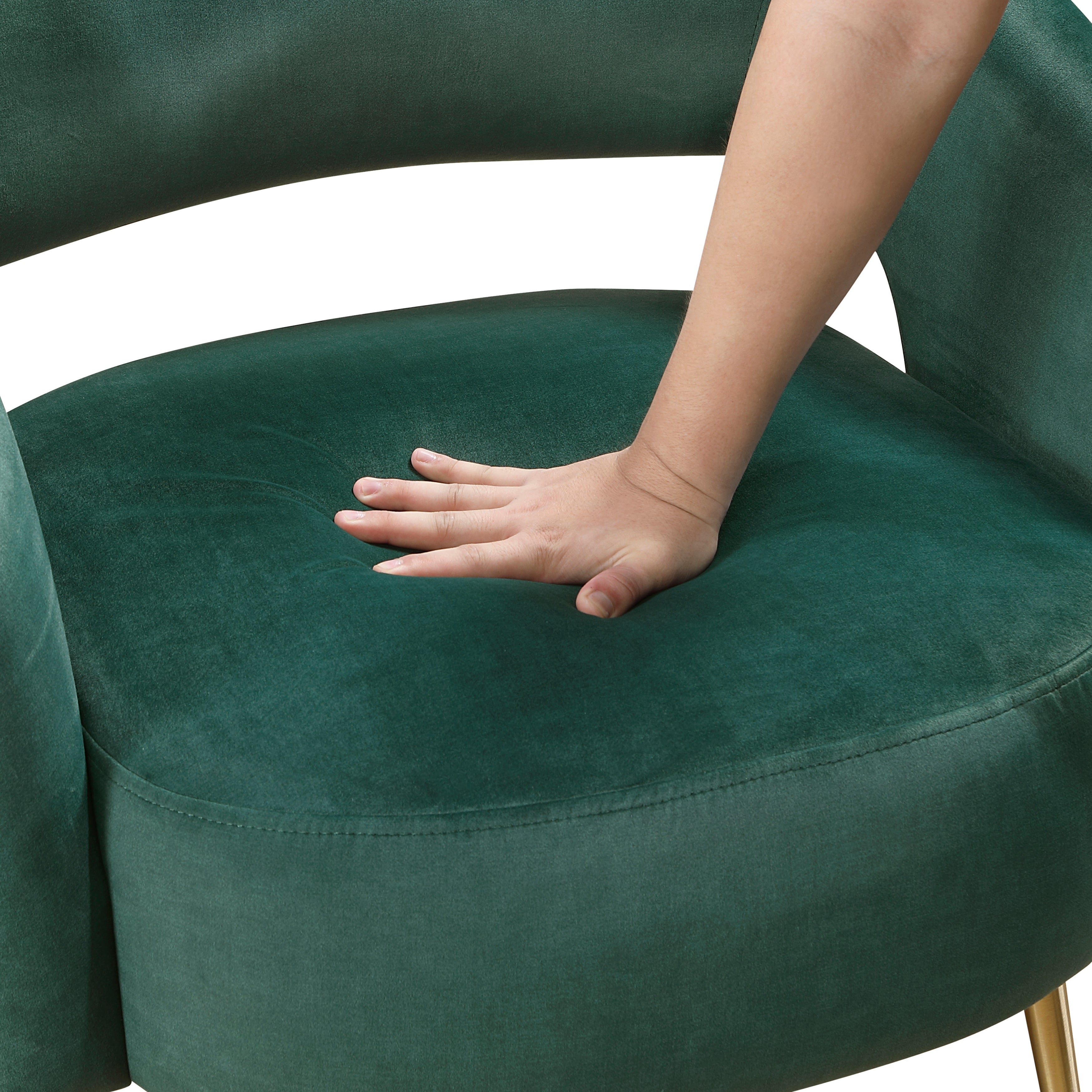 Modern Soft Velvet Accent Chair with Gold Legs