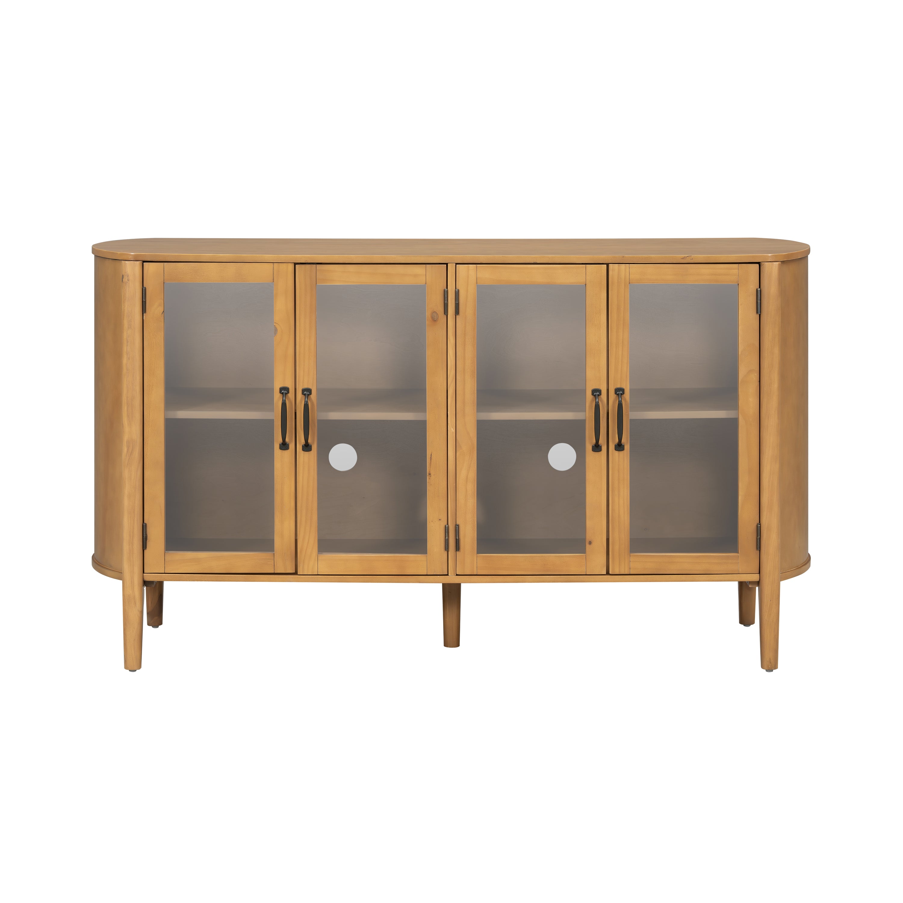 Rounded Storage Cabinet with Glass Doors