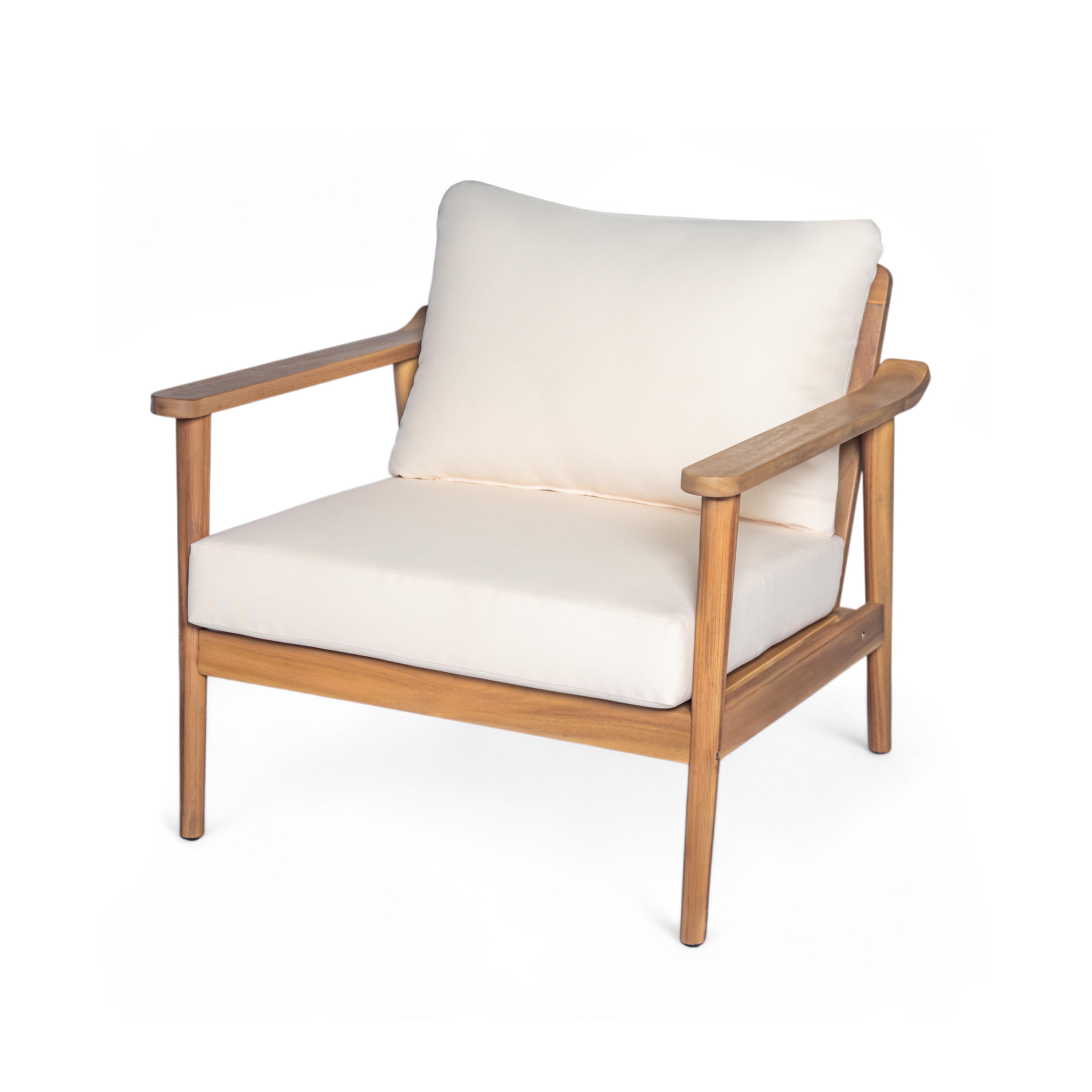 Mid-Century Modern Outdoor Lounge Chair with Cushions