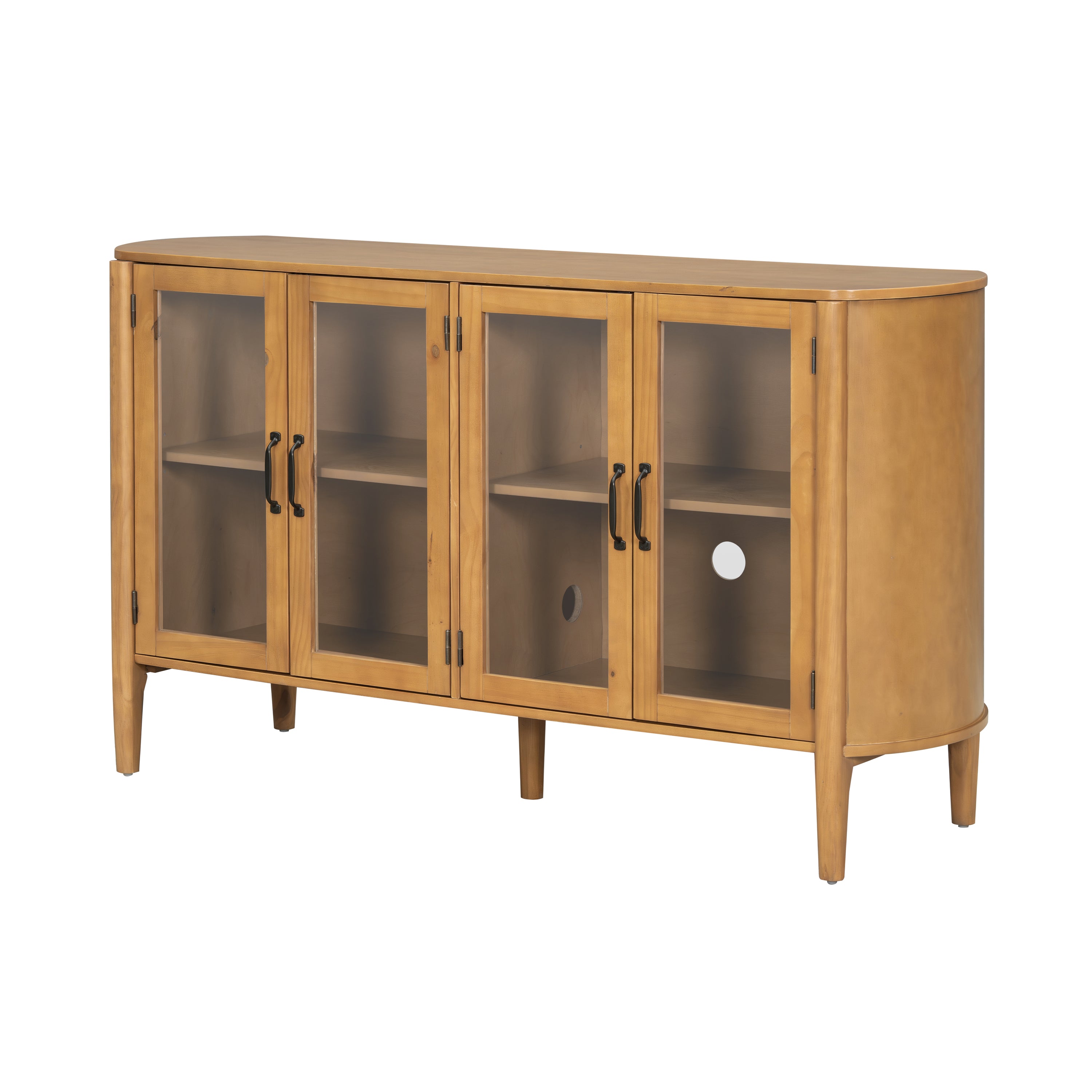Rounded Storage Cabinet with Glass Doors