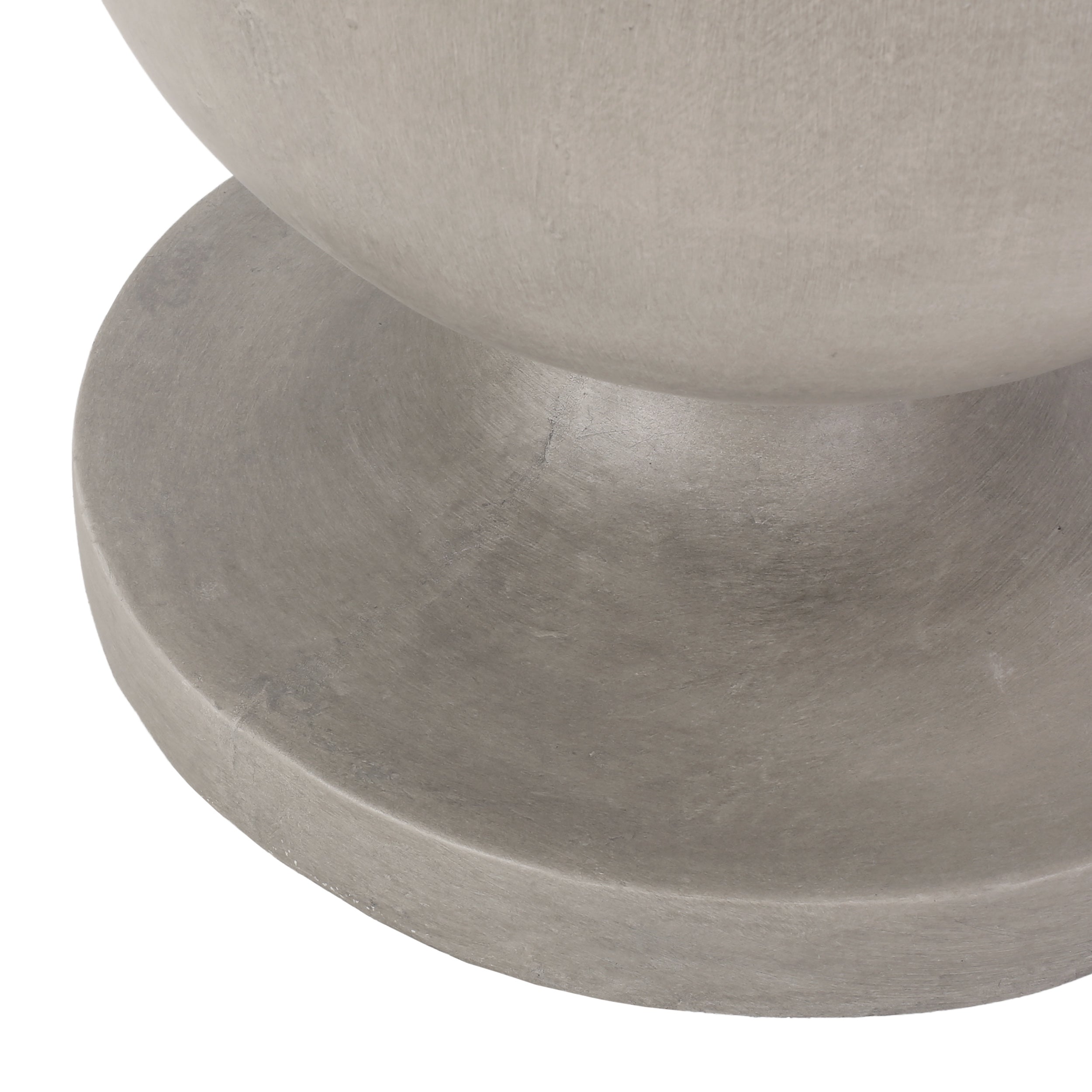 Outdoor Concrete Side Table with Round Top and Pedestal Base