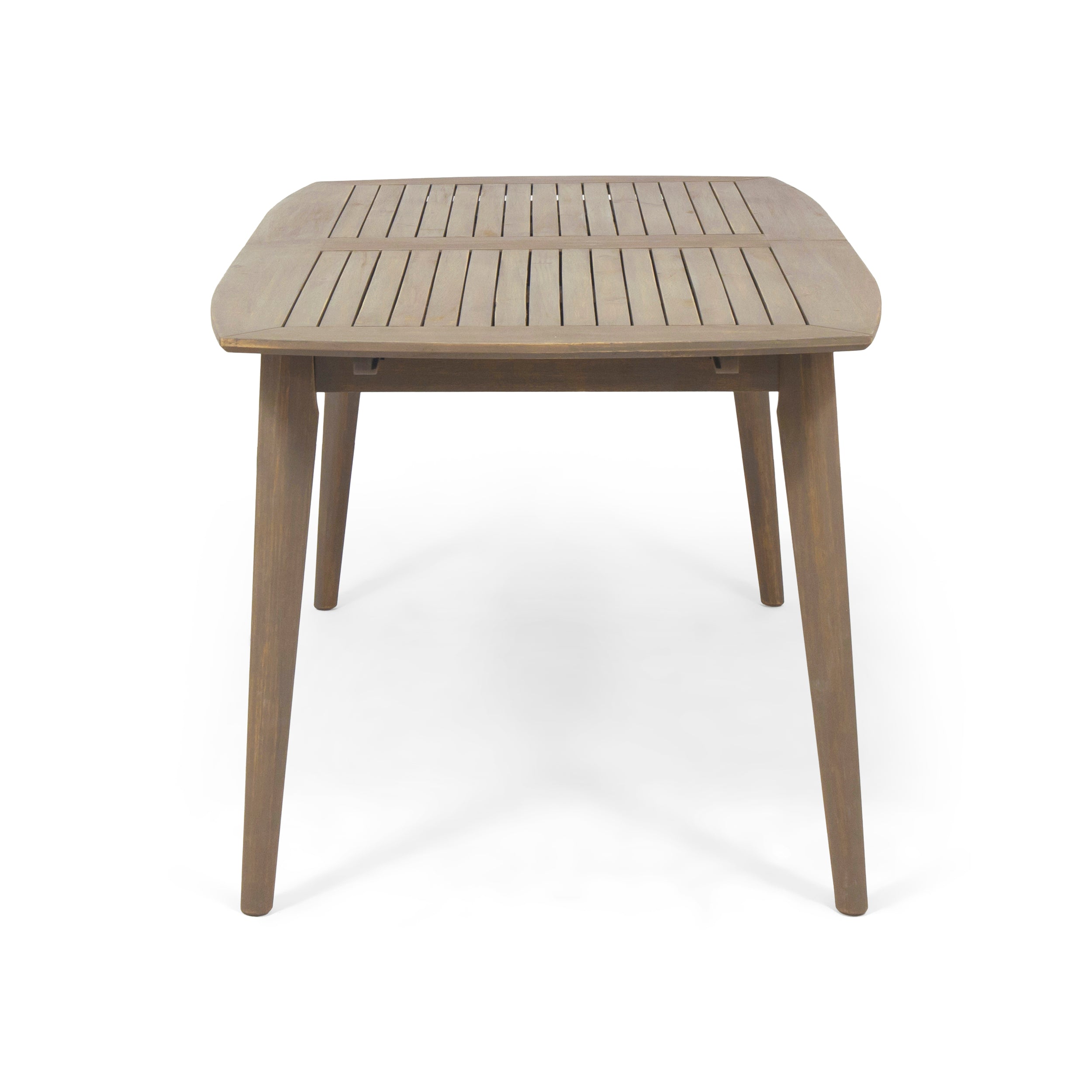 Outdoor Acacia Wood Expandable Dining Table, Gray