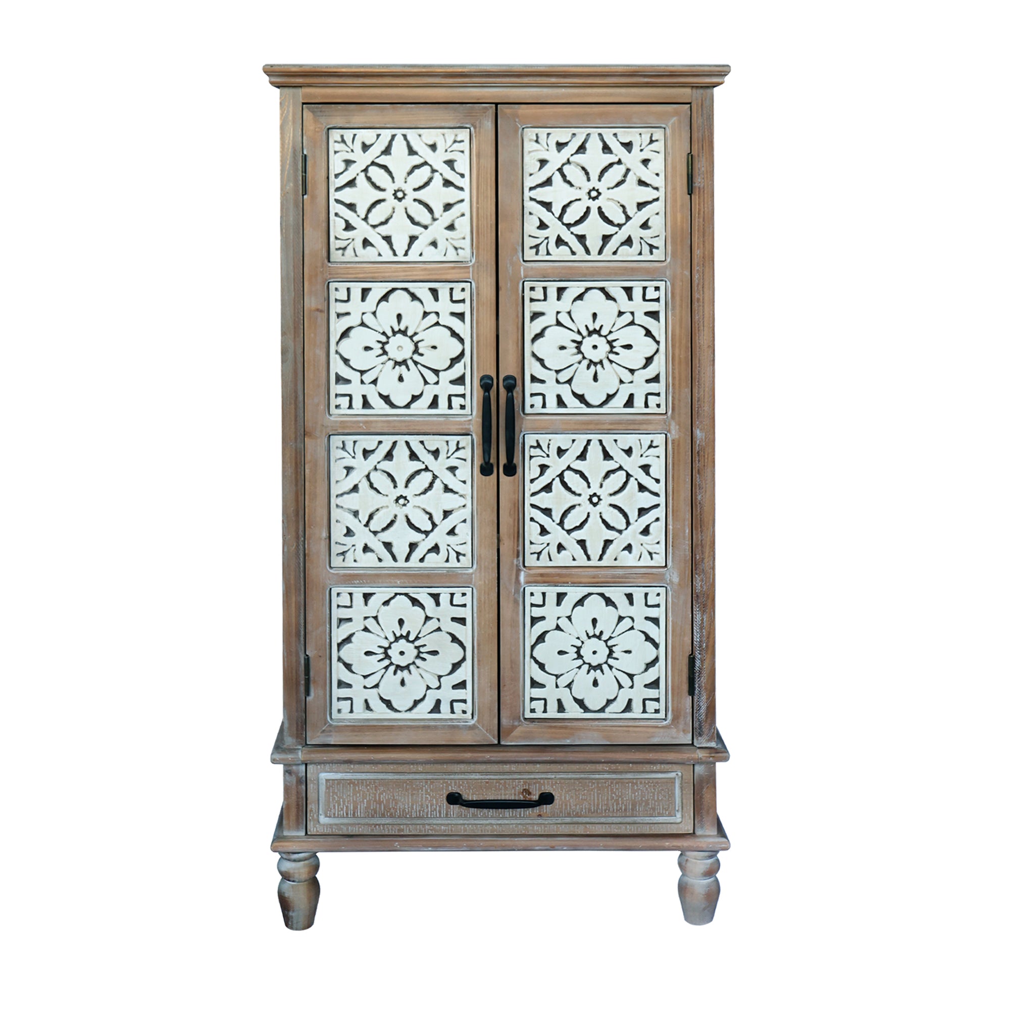 Tall Tower Storage Cabinet with 2 Doors and Drawer