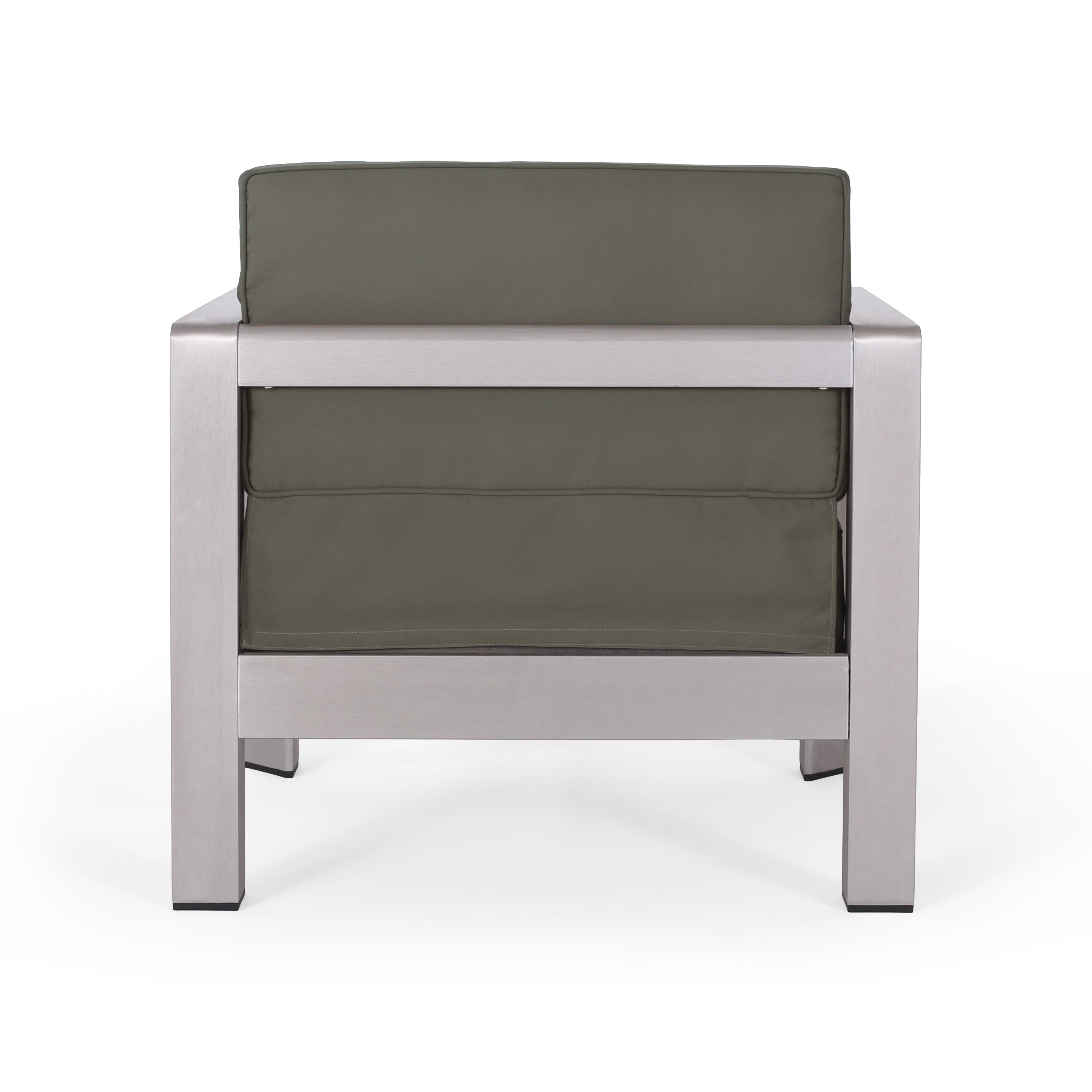 Rutile Outdoor Club Chair with Aluminum Frame and Open Back