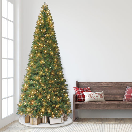9 ft Pre-lit Virginia Pine Tree 1588 Tips 700 Ul Clear Lights & Metal Stand
