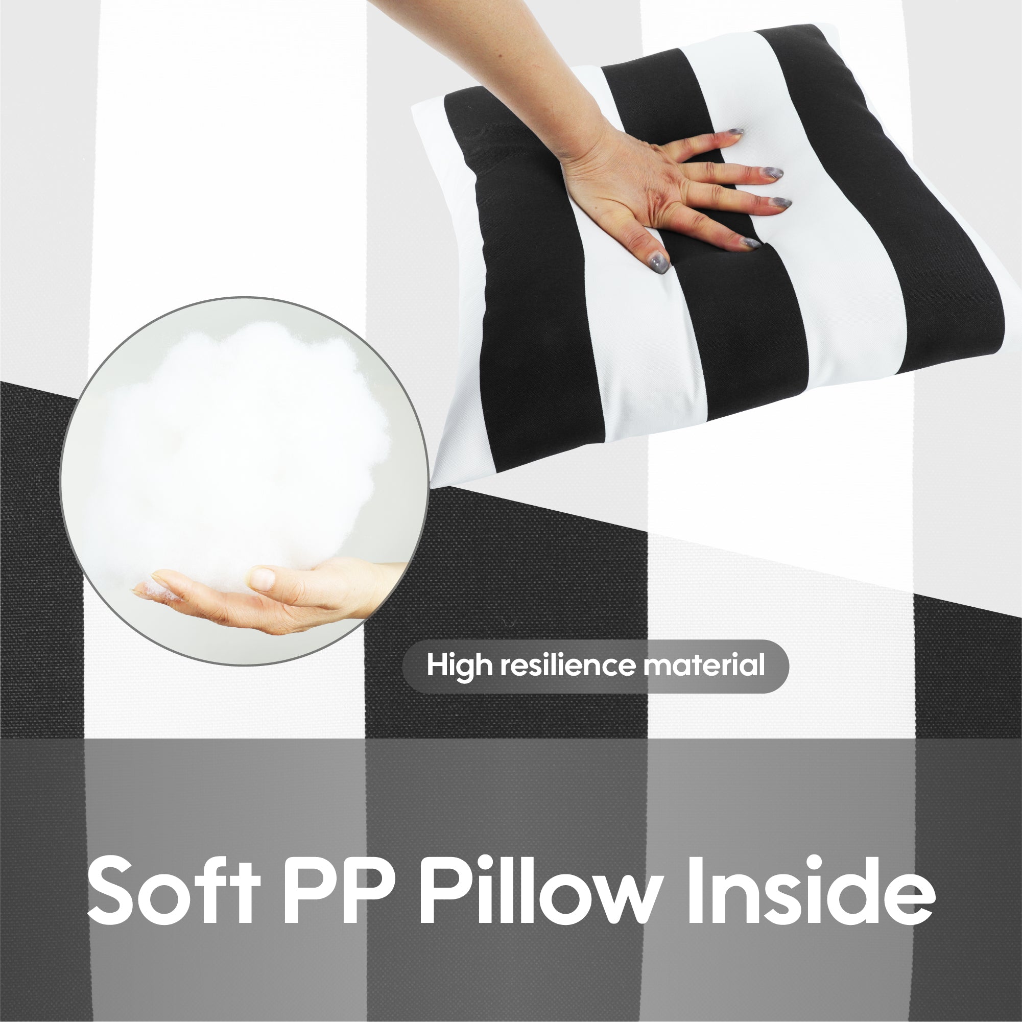 Black & White Outdoor Square Pillows, Set of 2