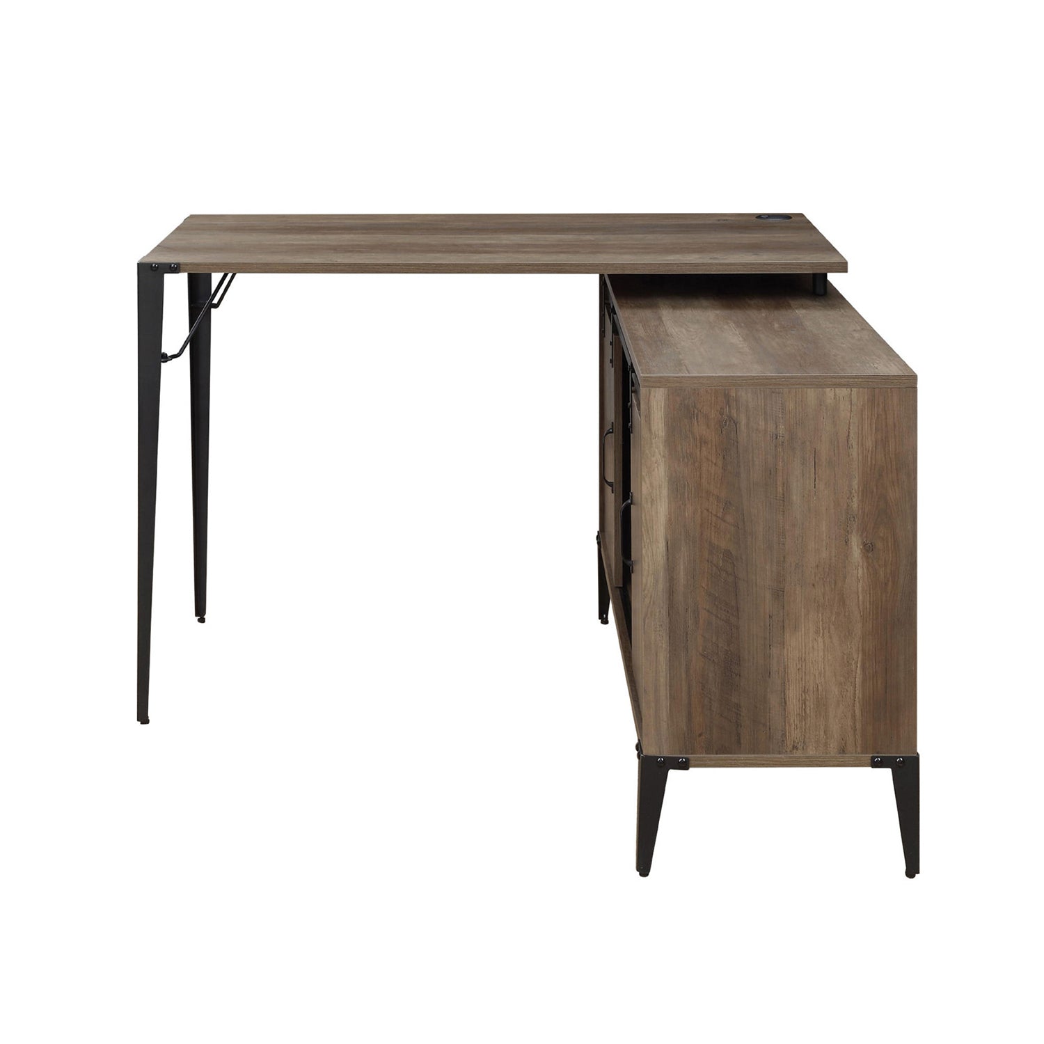 L-Shape Writing Desk with Side Cabinet