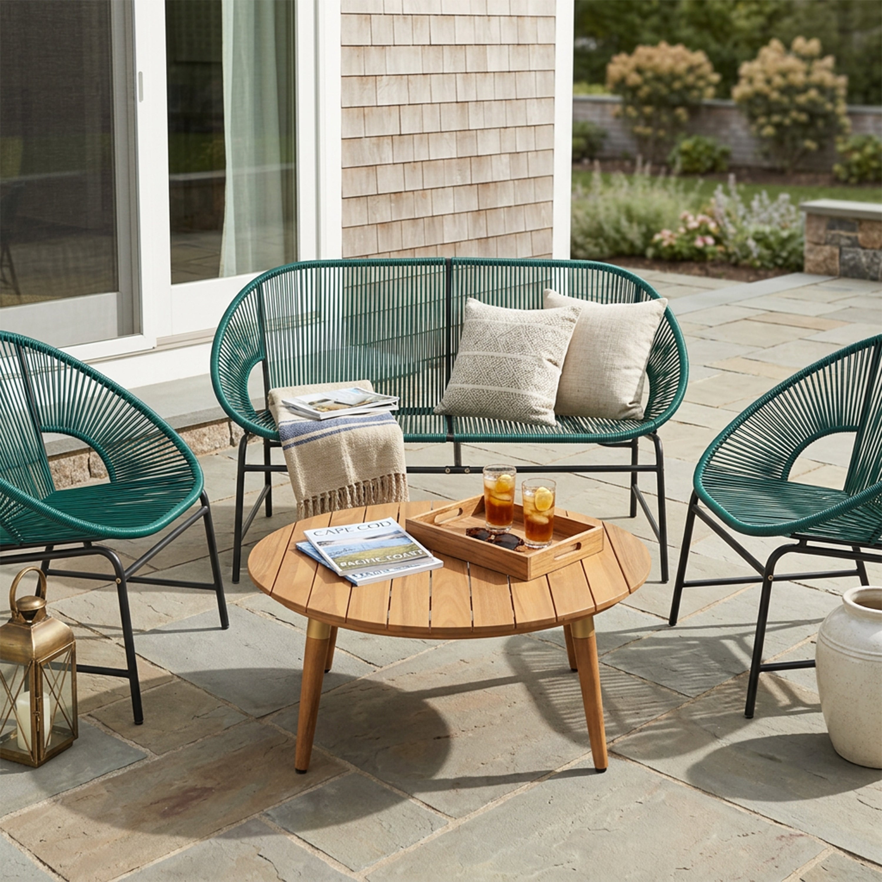 Nusa Outdoor Patio 4-PCS Wicker Chat Set