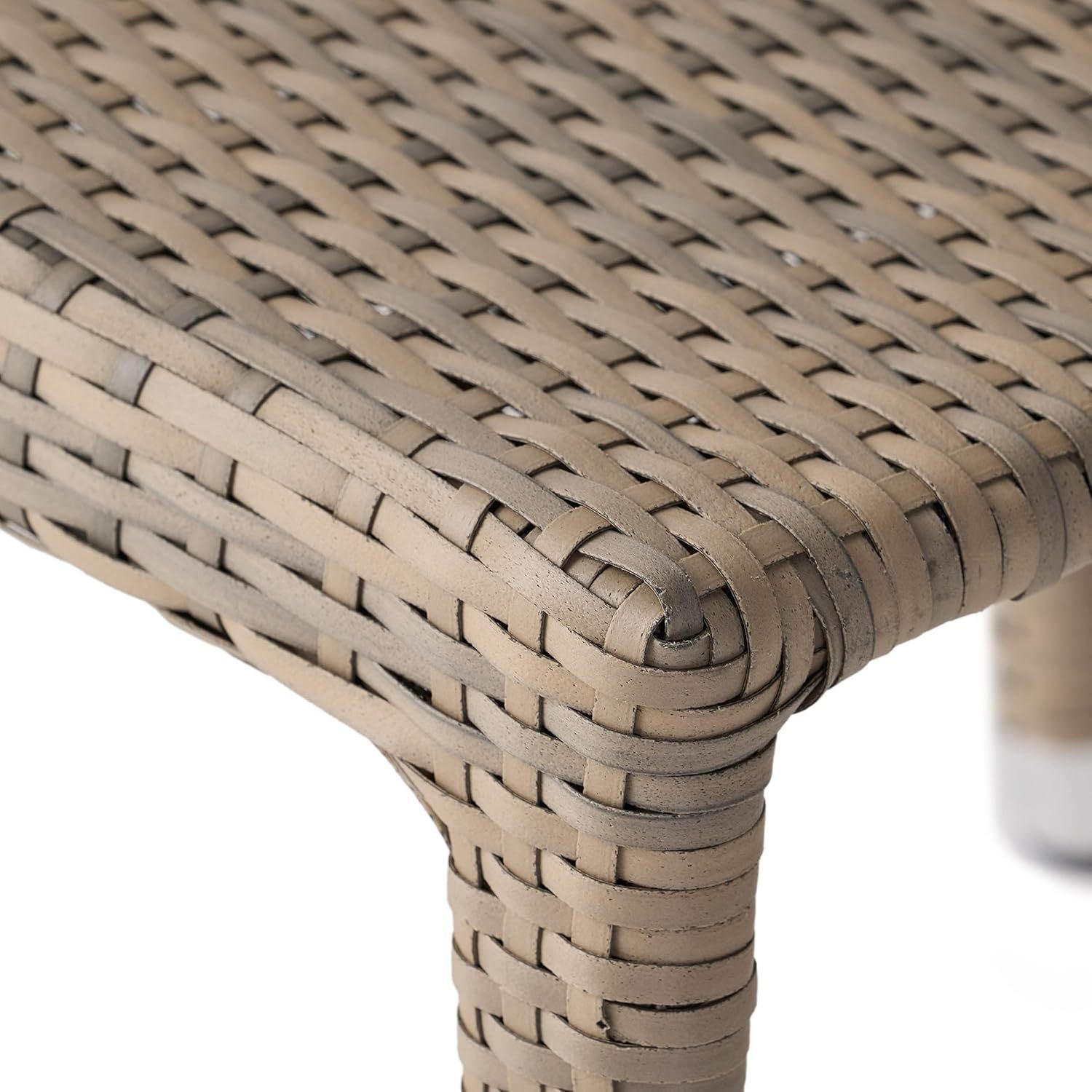 Larache Outdoor Aluminum Armless Rattan Dining Chairs, Set of 4