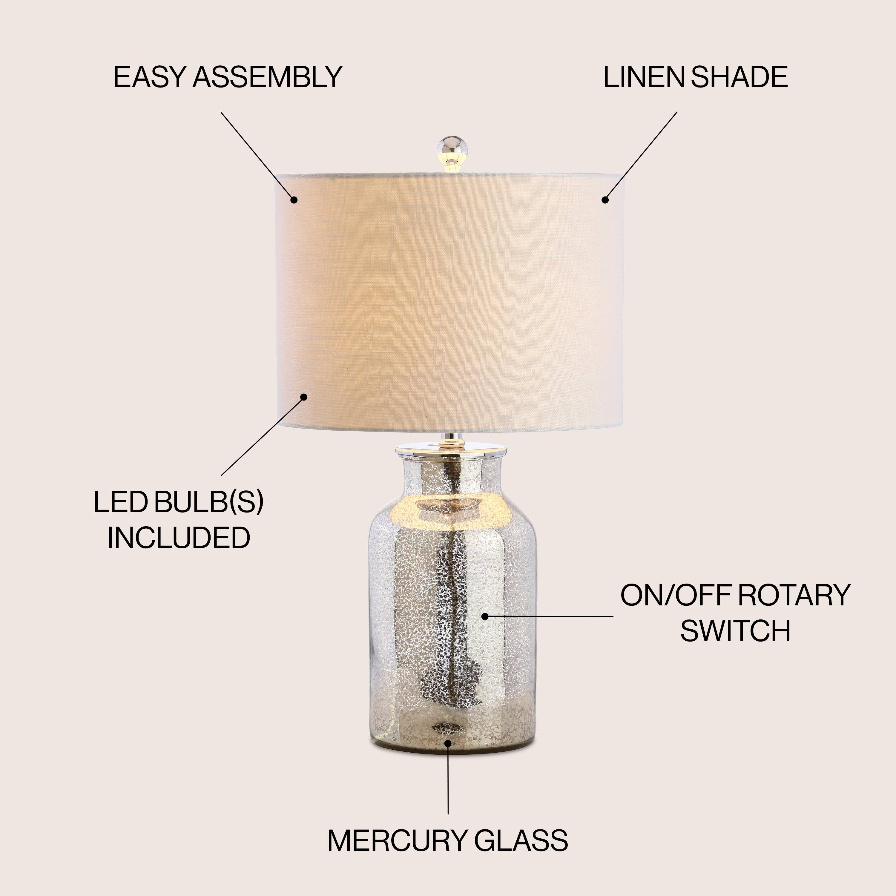 Esmee Mercury Glass LED Table Lamp