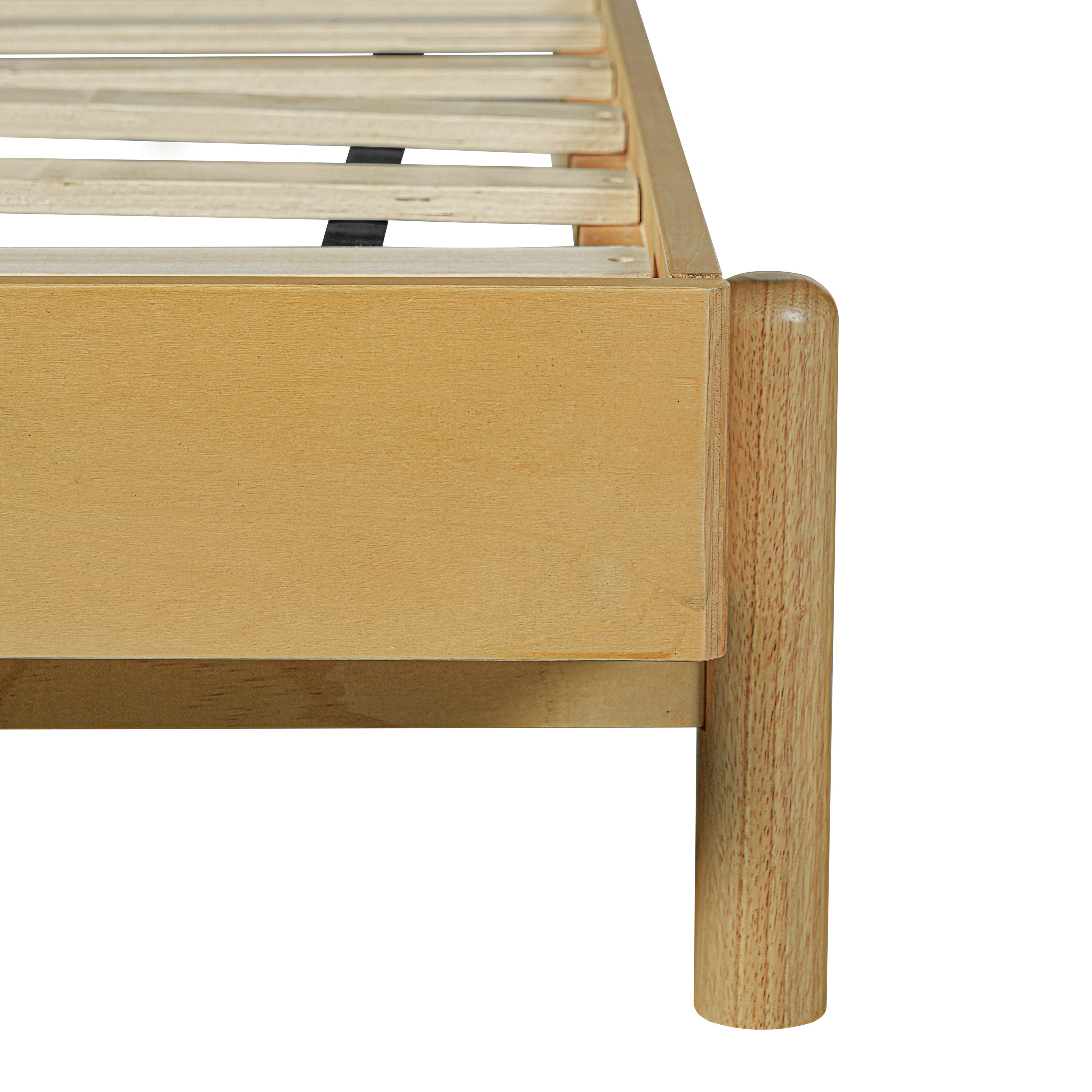Premium Rubber Wood Platform Bed Frame with Headboard