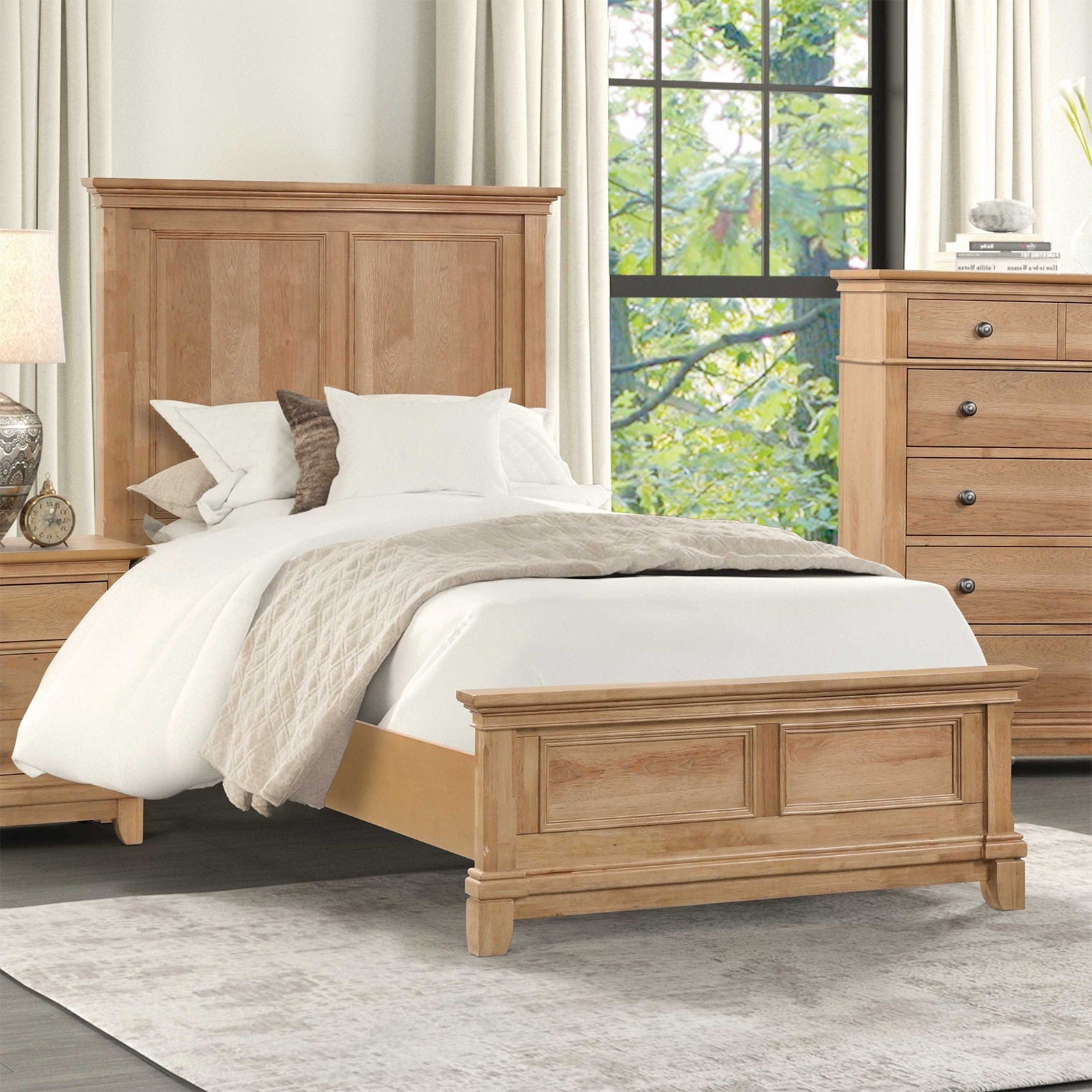 Kitsch Farmhouse Bed with Plank Headboard
