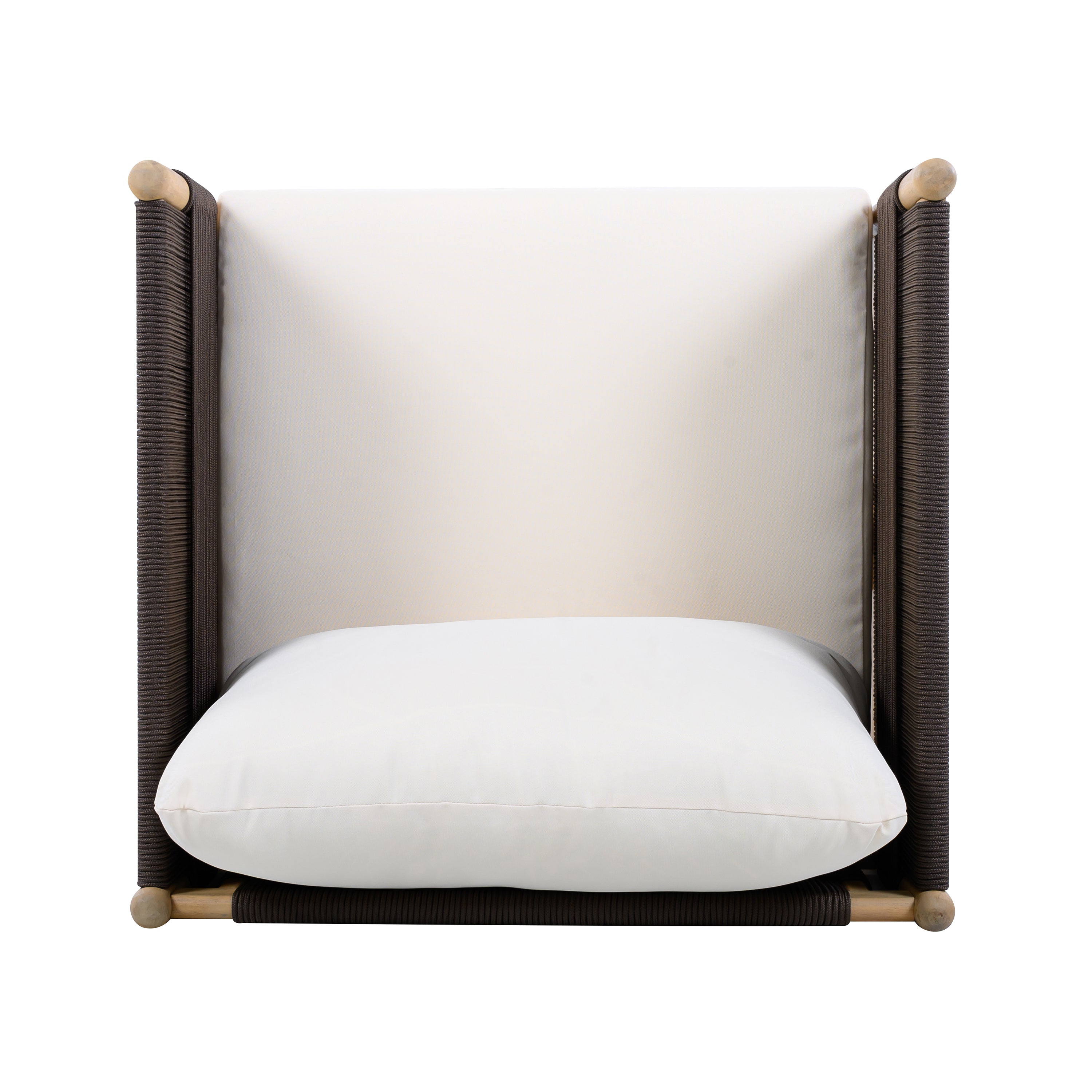 Seabrook Acacia Wood Outdoor Club Chair with Diamond Rope Weave & Cushions