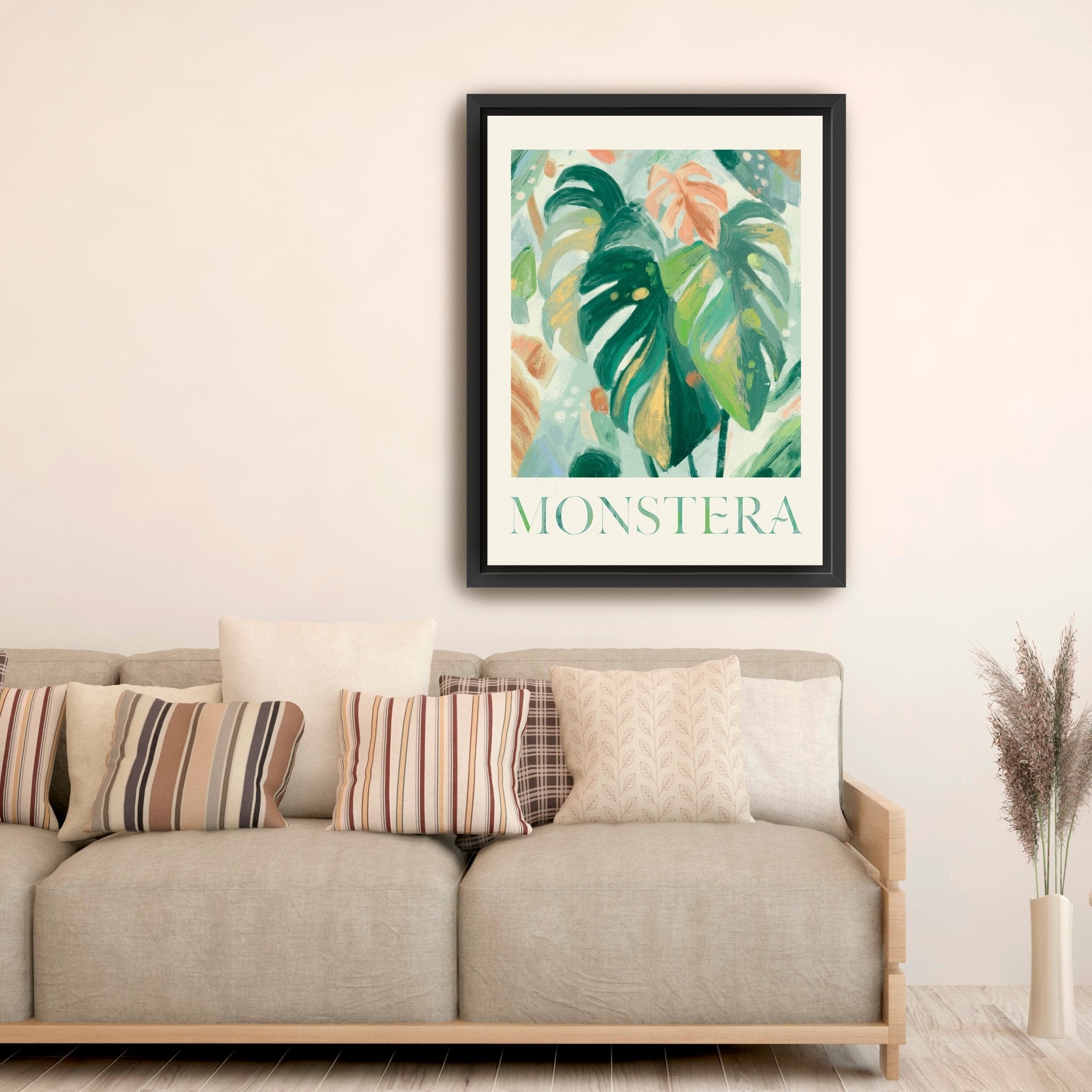 Abstract Monstera Canvas Giclee - Canvas Wall Art