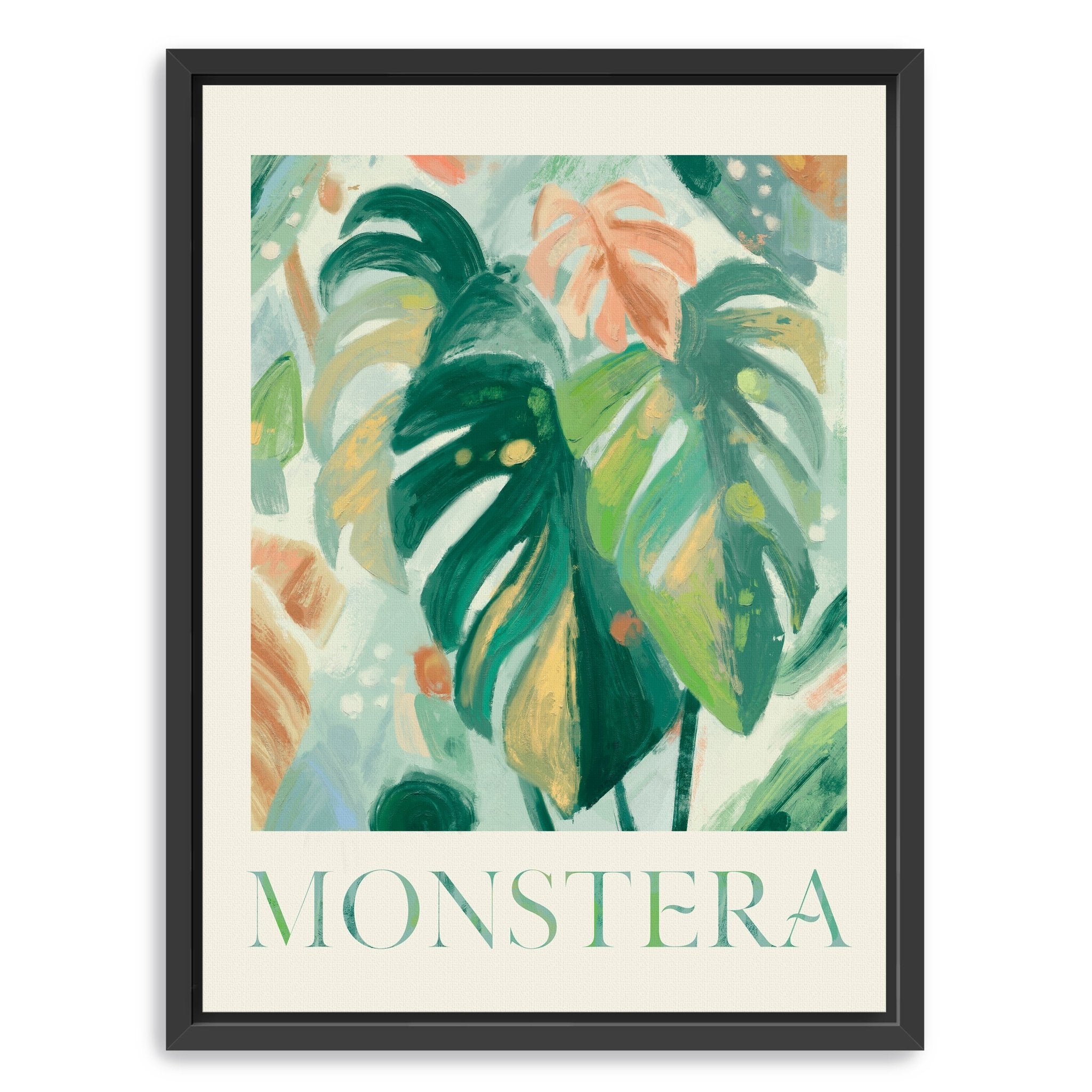 Abstract Monstera Canvas Giclee - Canvas Wall Art