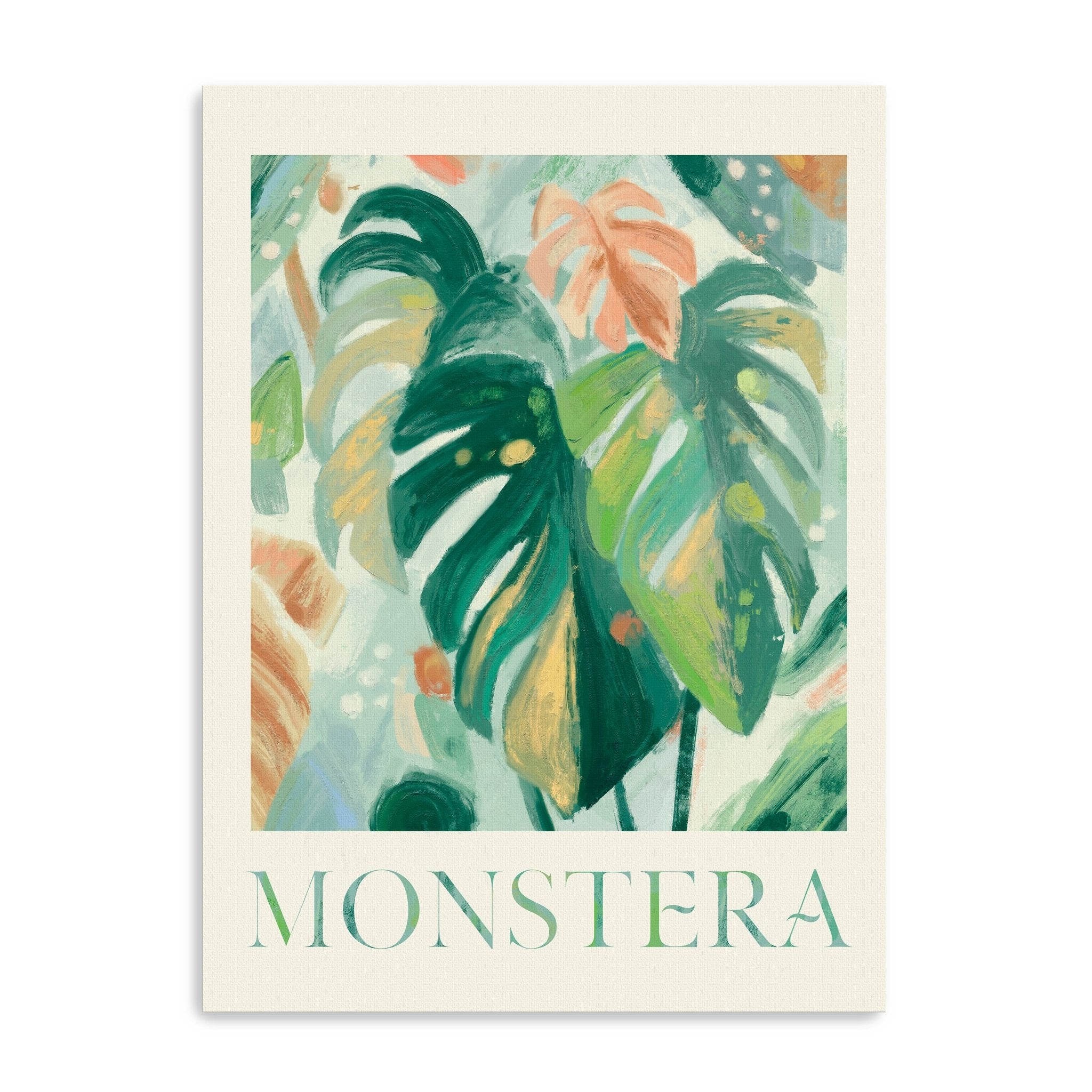 Abstract Monstera Canvas Giclee - Canvas Wall Art