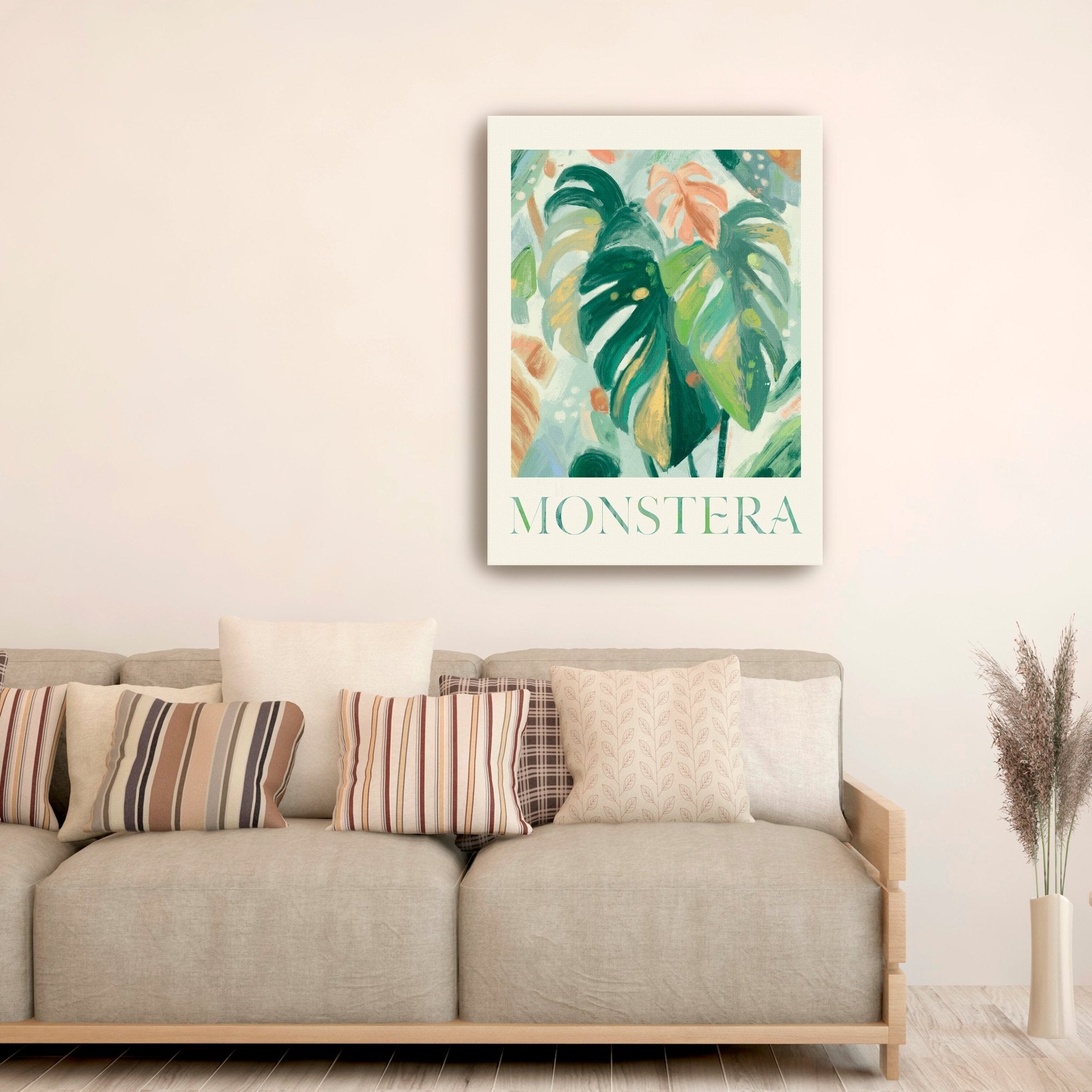 Abstract Monstera Canvas Giclee - Canvas Wall Art