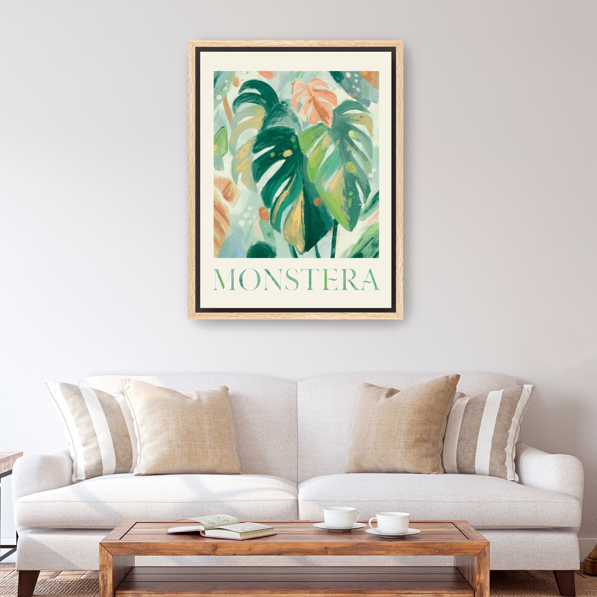 Abstract Monstera Canvas Giclee - Canvas Wall Art
