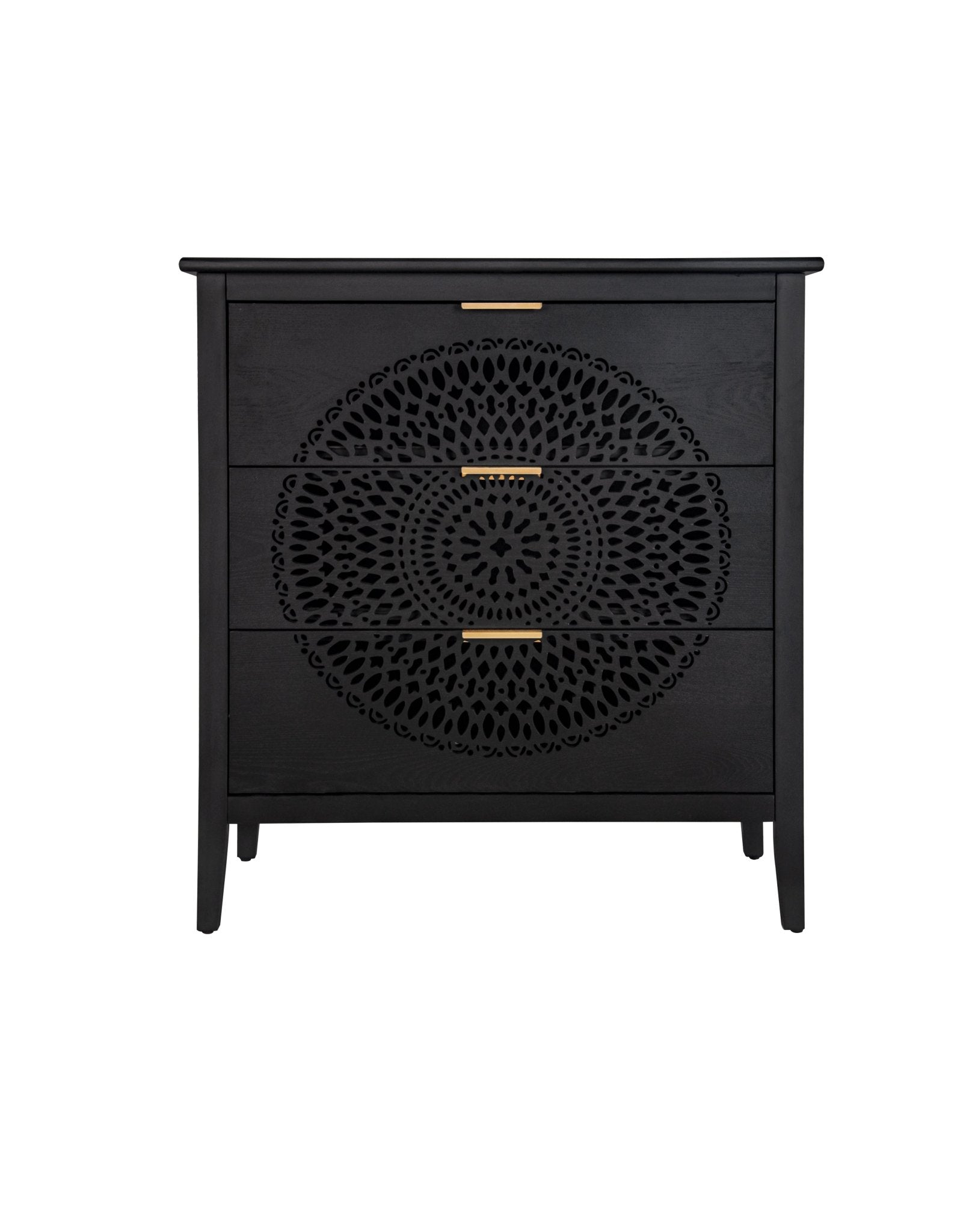 Abundanz 3 - Drawer Dresser with Hollow Pattern and Metal Handle - Dressers
