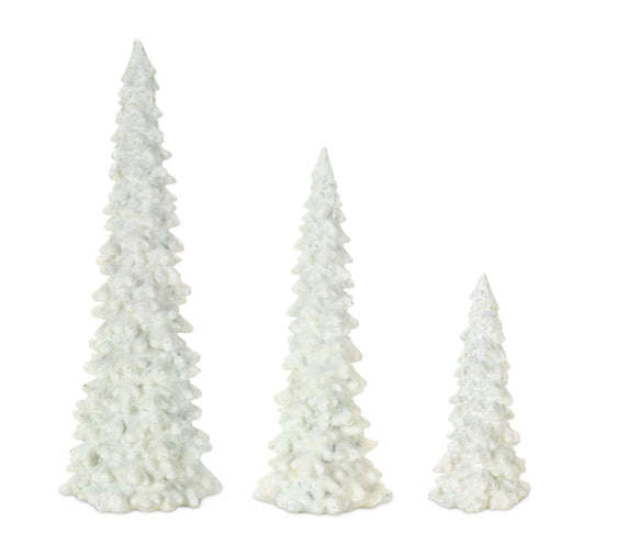 Off-White Tabletop Holiday Tree, Set of 3